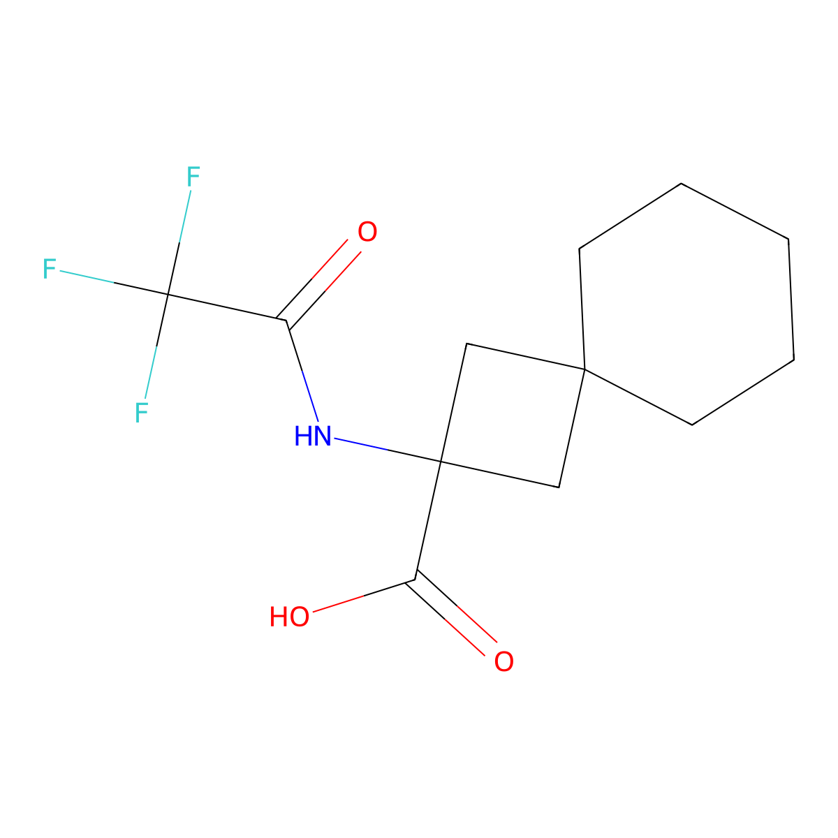 2-(2,2,2-Trifluoroacetamido)spiro[3.5]nonane-2-carboxylic acid molecular structure, CAS 2680731-56-8