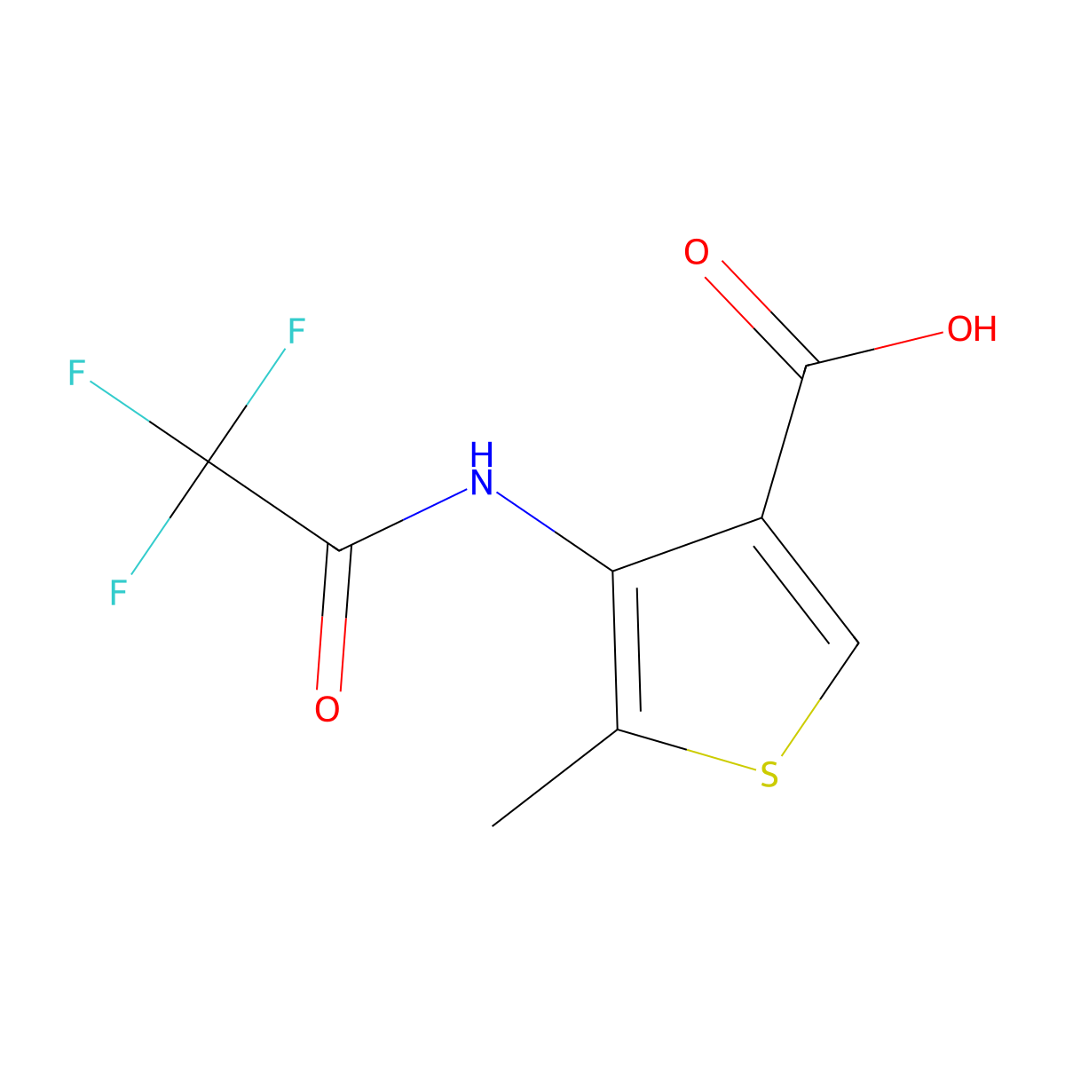 5-Methyl-4-(2,2,2-trifluoroacetamido)thiophene-3-carboxylic acid molecular structure, CAS 2680731-61-5
