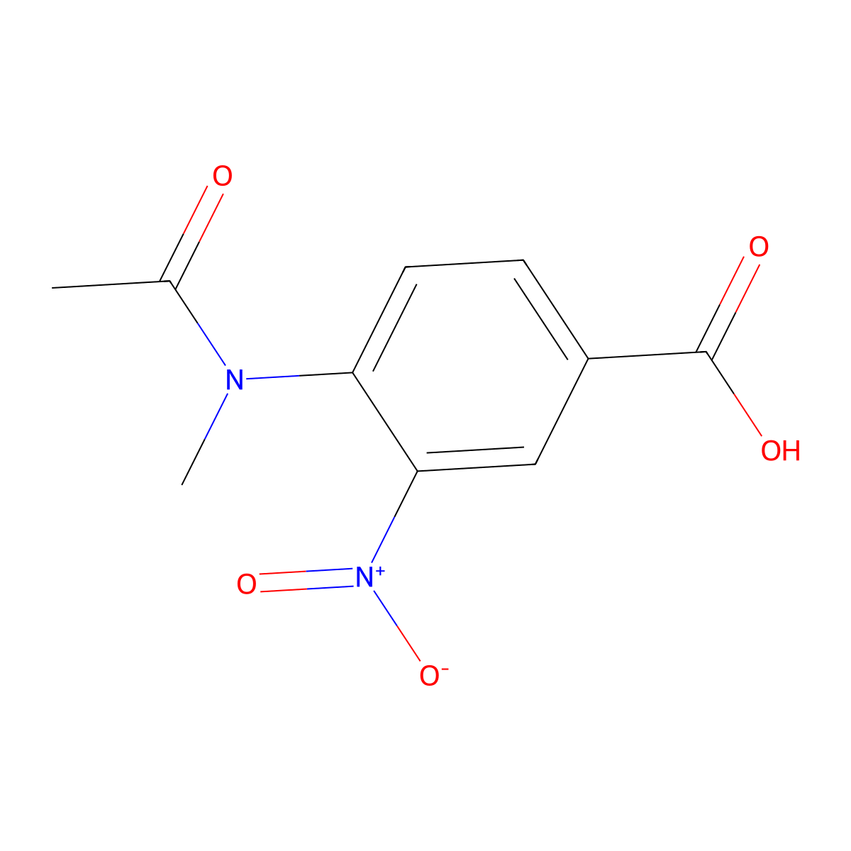 4-(N-methylacetamido)-3-nitrobenzoic acid molecular structure, CAS 2680731-79-5