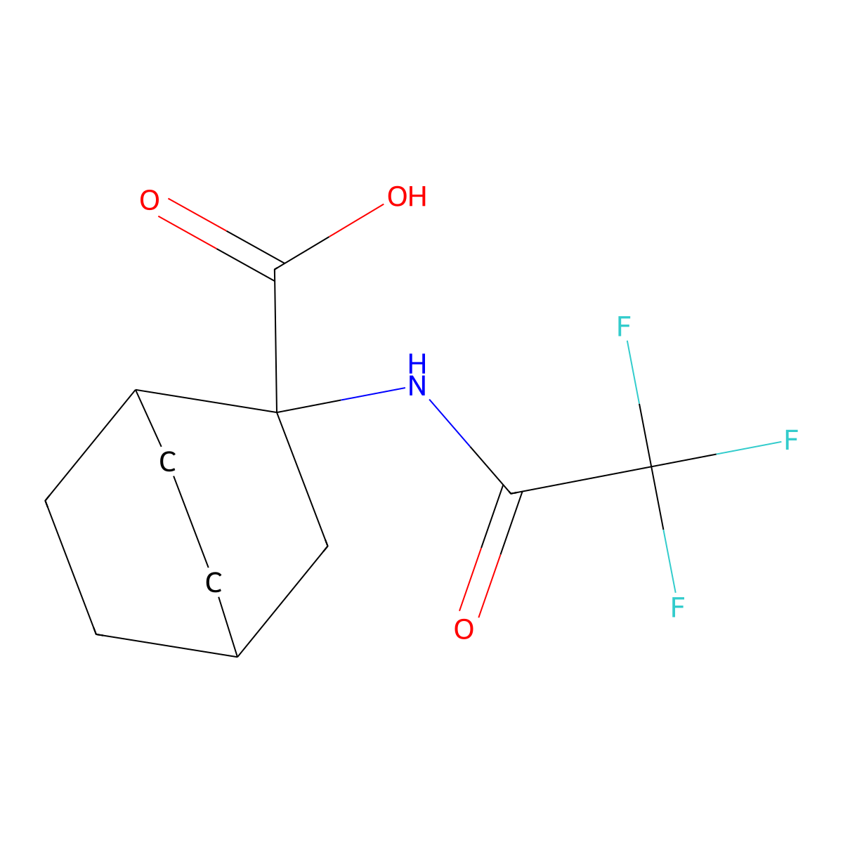 2-(2,2,2-Trifluoroacetamido)bicyclo[2.2.2]octane-2-carboxylic acid molecular structure, CAS 2680731-80-8