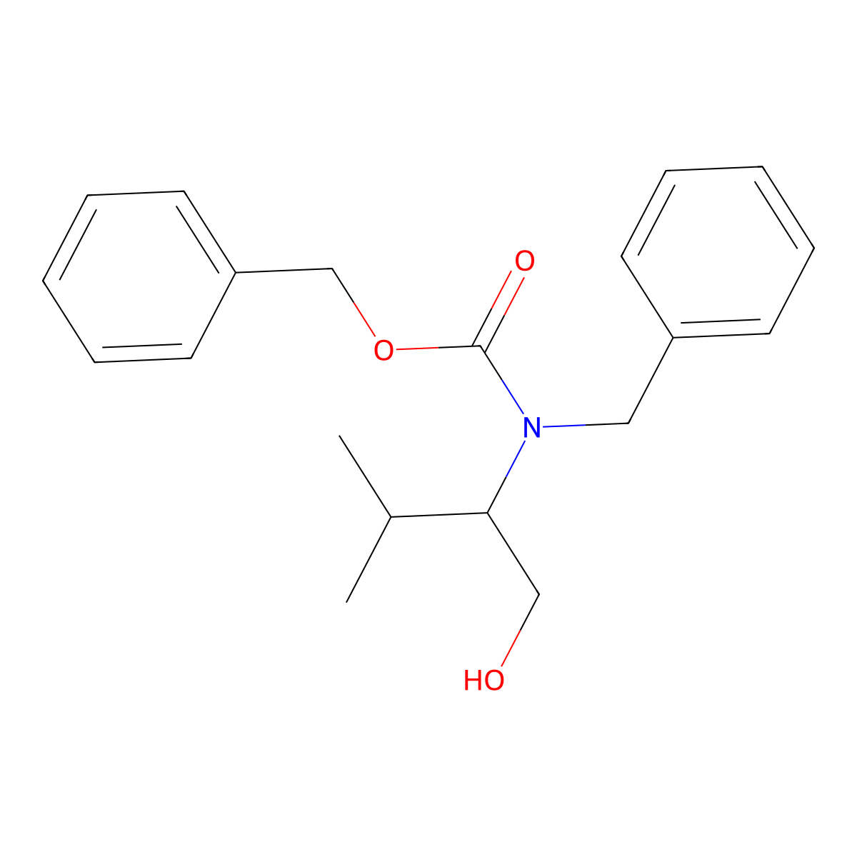 benzyl N-benzyl-N-(1-hydroxy-3-methylbutan-2-yl)carbamate molecular structure, CAS 2680731-81-9