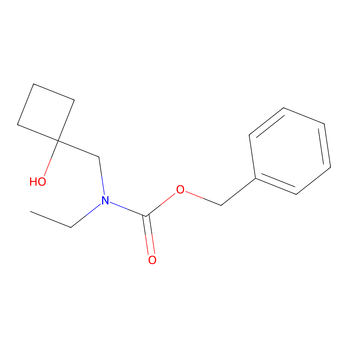 benzyl N-ethyl-N-[(1-hydroxycyclobutyl)methyl]carbamate molecular structure, CAS 2680731-93-3