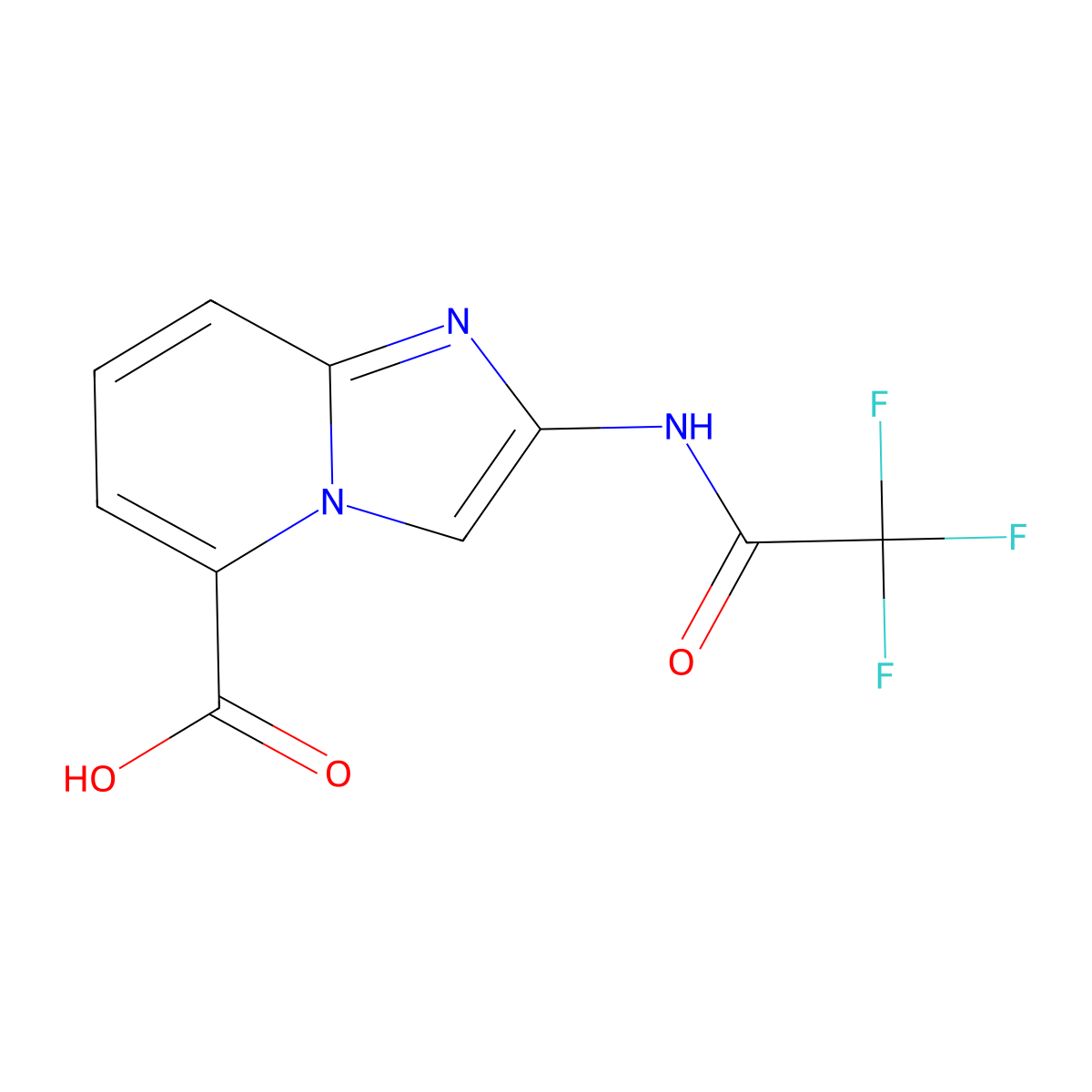 2-(2,2,2-Trifluoroacetamido)imidazo[1,2-a]pyridine-5-carboxylic acid molecular structure, CAS 2680732-00-5