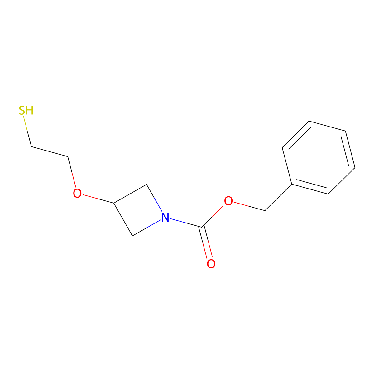 Benzyl 3-(2-sulfanylethoxy)azetidine-1-carboxylate molecular structure, CAS 2680732-07-2