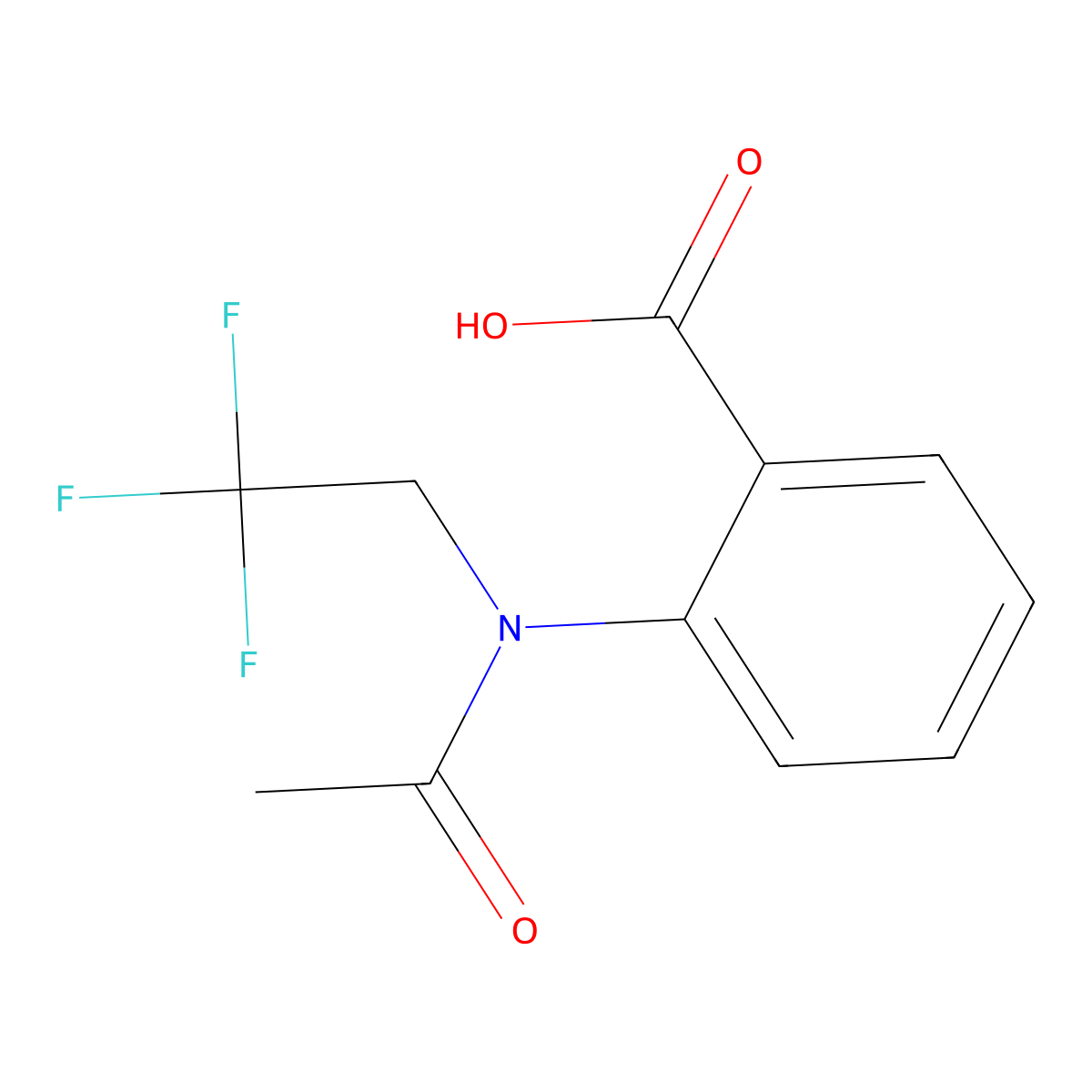 2-[N-(2,2,2-trifluoroethyl)acetamido]benzoic acid molecular structure, CAS 2680732-11-8