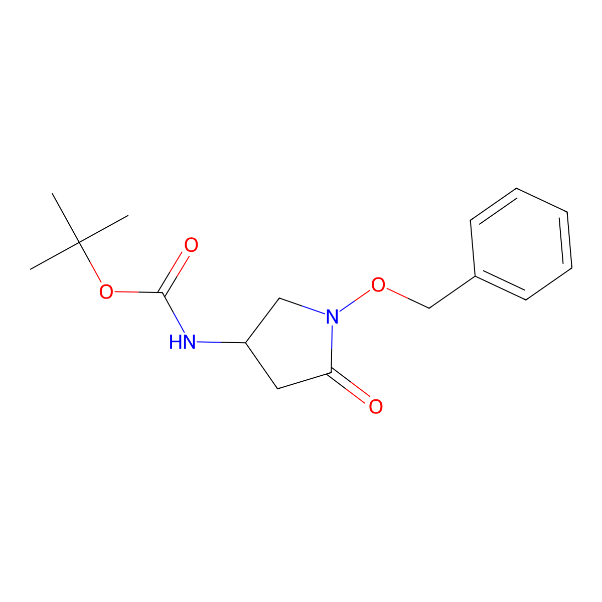 tert-butyl N-[1-(benzyloxy)-5-oxopyrrolidin-3-yl]carbamate molecular structure, CAS 2680732-12-9