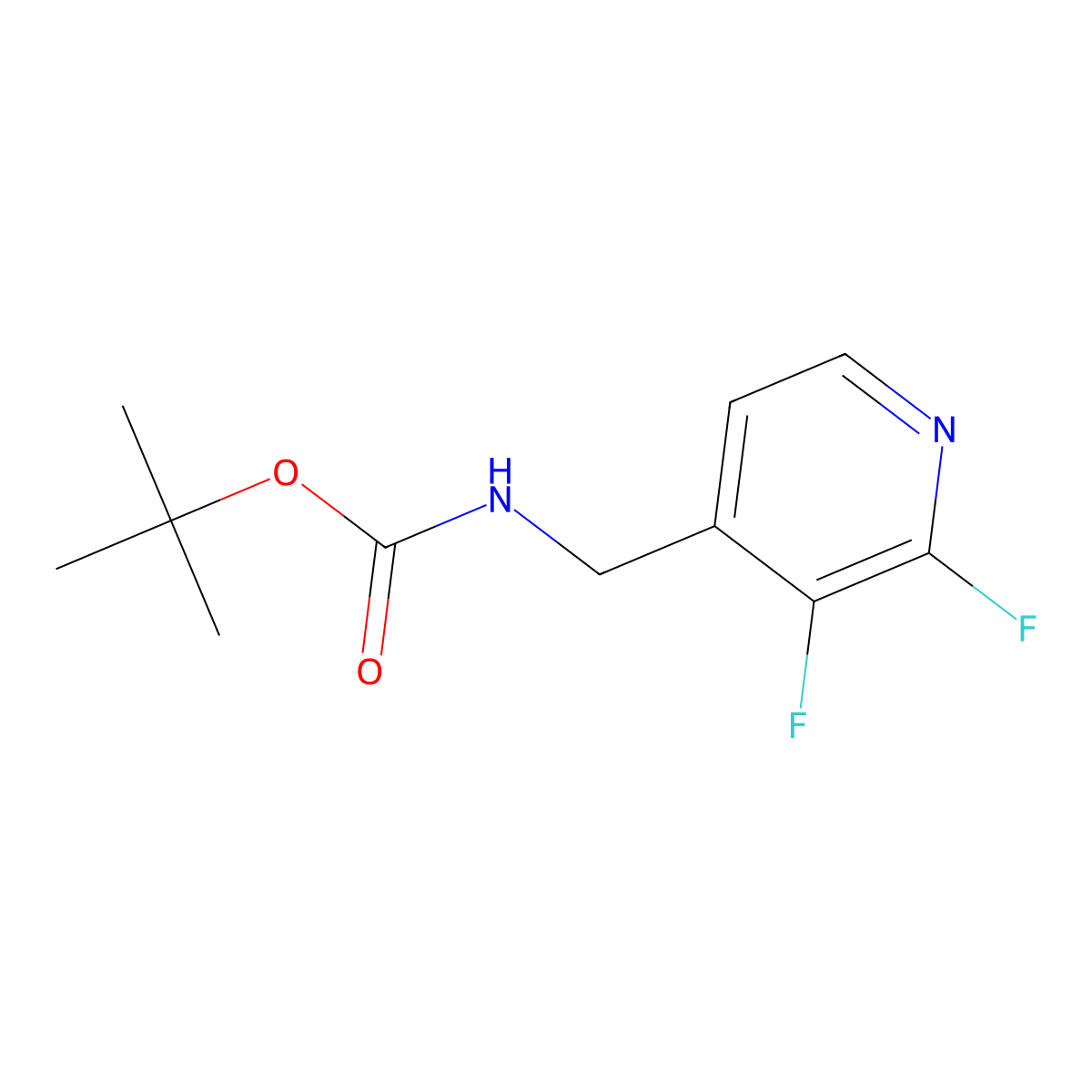 tert-butyl N-[(2,3-difluoropyridin-4-yl)methyl]carbamate molecular structure, CAS 2680732-16-3