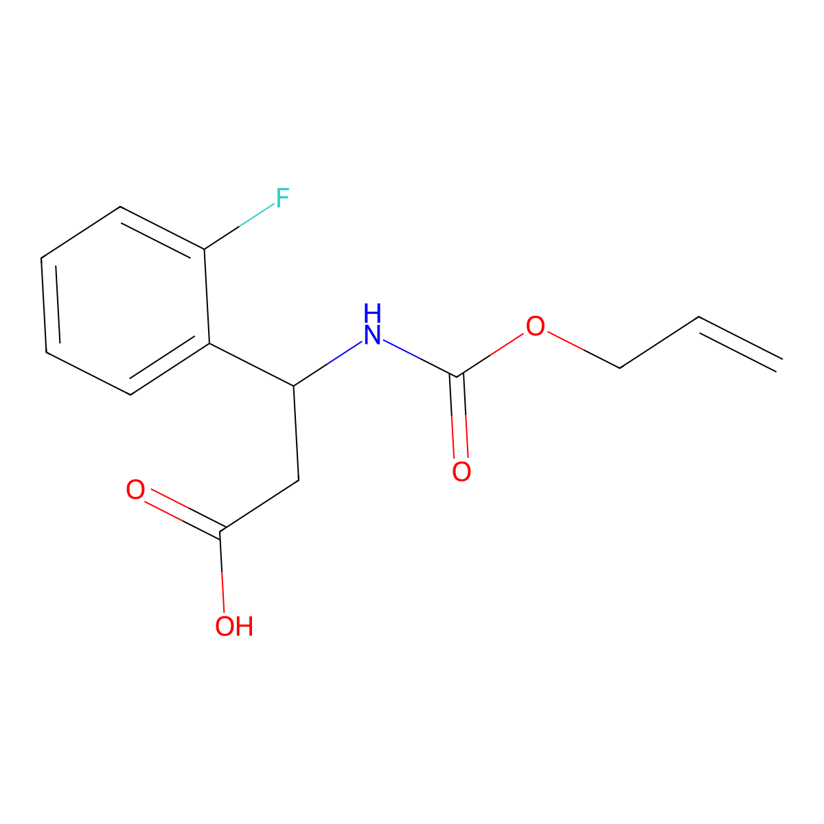 3-(2-Fluorophenyl)-3-{[(prop-2-en-1-yloxy)carbonyl]amino}propanoic acid molecular structure, CAS 2680732-31-2