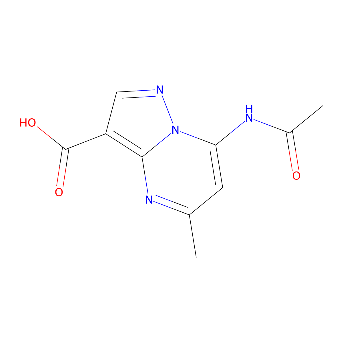 7-Acetamido-5-methylpyrazolo[1,5-a]pyrimidine-3-carboxylic acid molecular structure, CAS 2680732-32-3