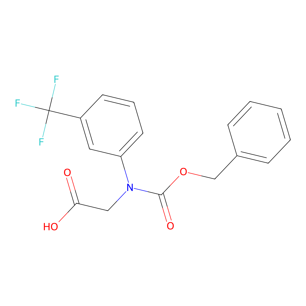2-{[(Benzyloxy)carbonyl][3-(trifluoromethyl)phenyl]amino}acetic acid molecular structure, CAS 2680732-35-6