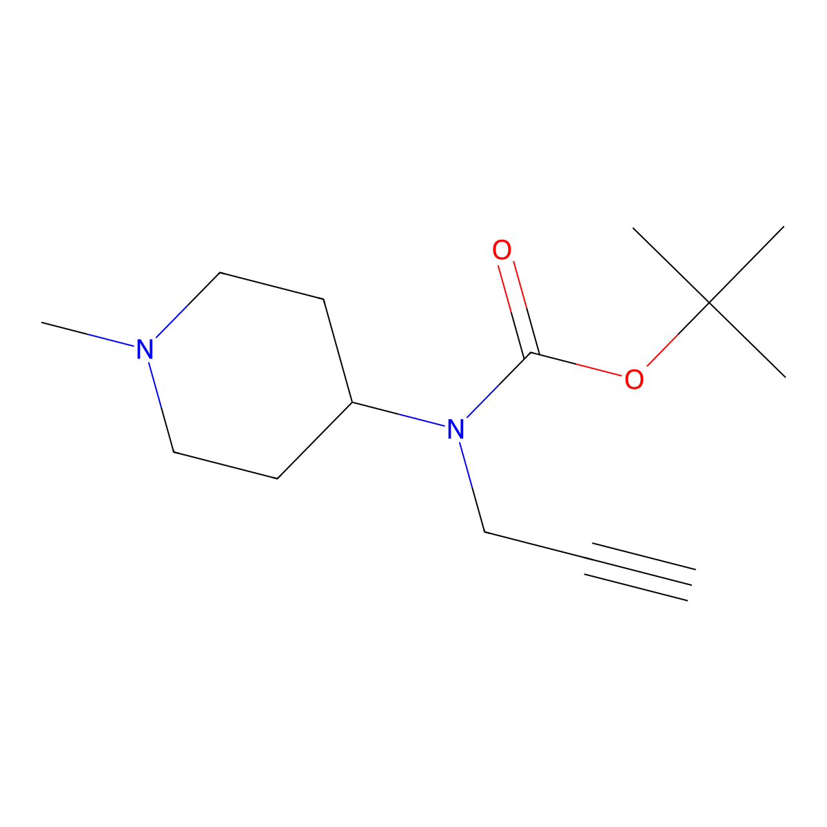 tert-butyl N-(1-methylpiperidin-4-yl)-N-(prop-2-yn-1-yl)carbamate molecular structure, CAS 2680732-37-8