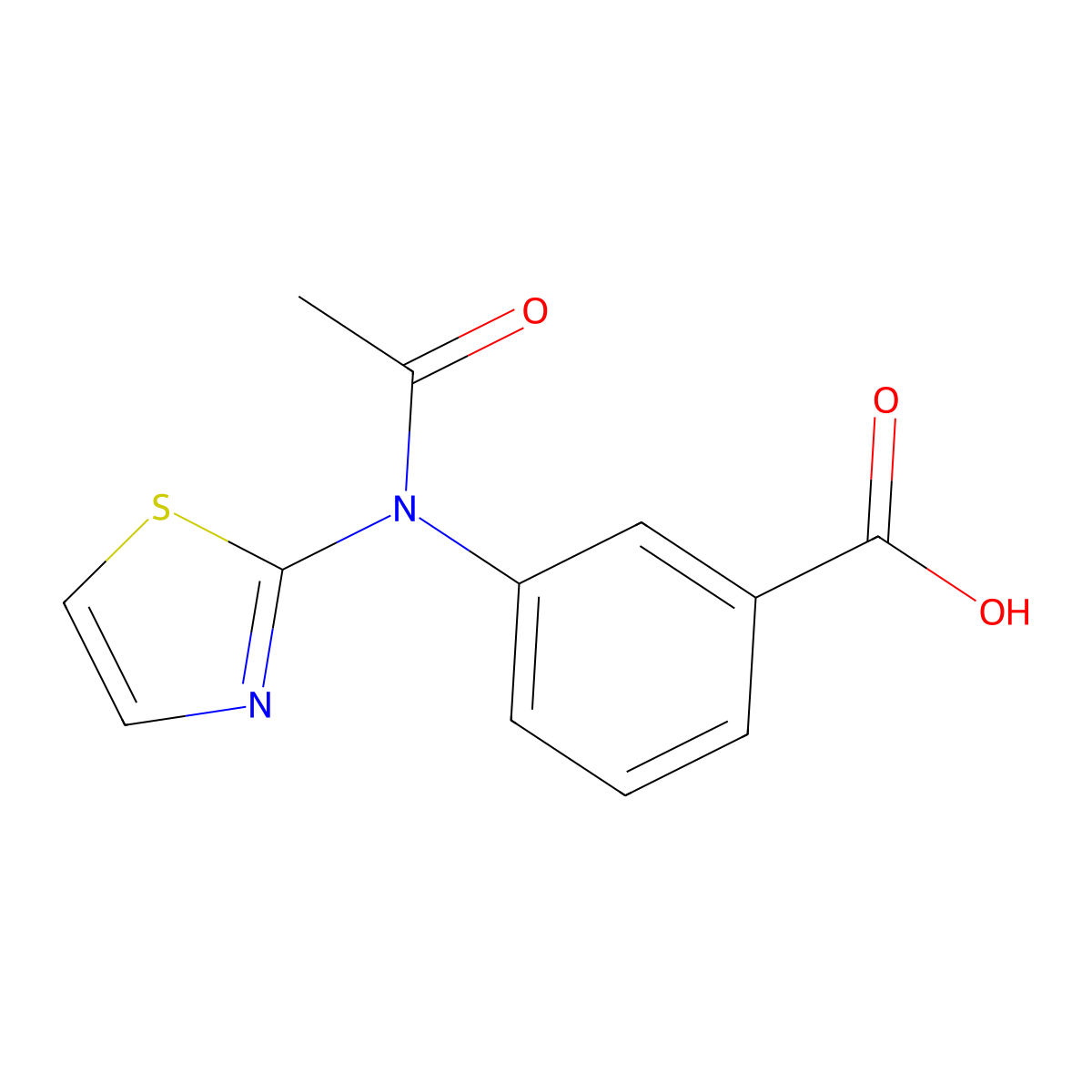 3-[N-(1,3-thiazol-2-yl)acetamido]benzoic acid molecular structure, CAS 2680732-38-9