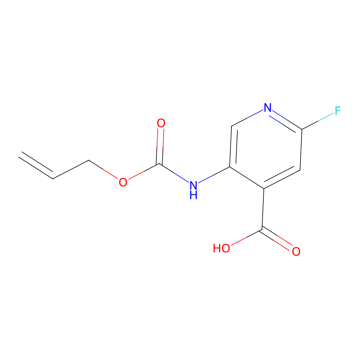 2-Fluoro-5-{[(prop-2-en-1-yloxy)carbonyl]amino}pyridine-4-carboxylic acid molecular structure, CAS 2680732-45-8