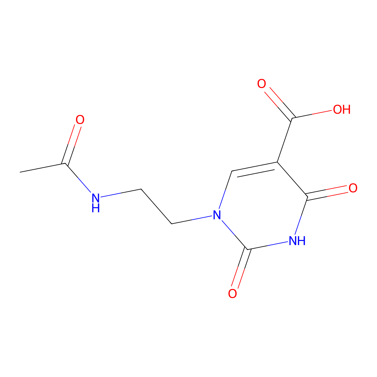 1-(2-Acetamidoethyl)-2,4-dioxo-1,2,3,4-tetrahydropyrimidine-5-carboxylic acid molecular structure, CAS 2680732-47-0