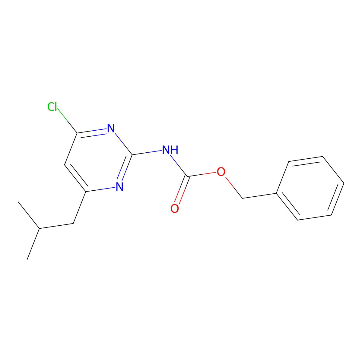 benzyl N-[4-chloro-6-(2-methylpropyl)pyrimidin-2-yl]carbamate molecular structure, CAS 2680732-56-1