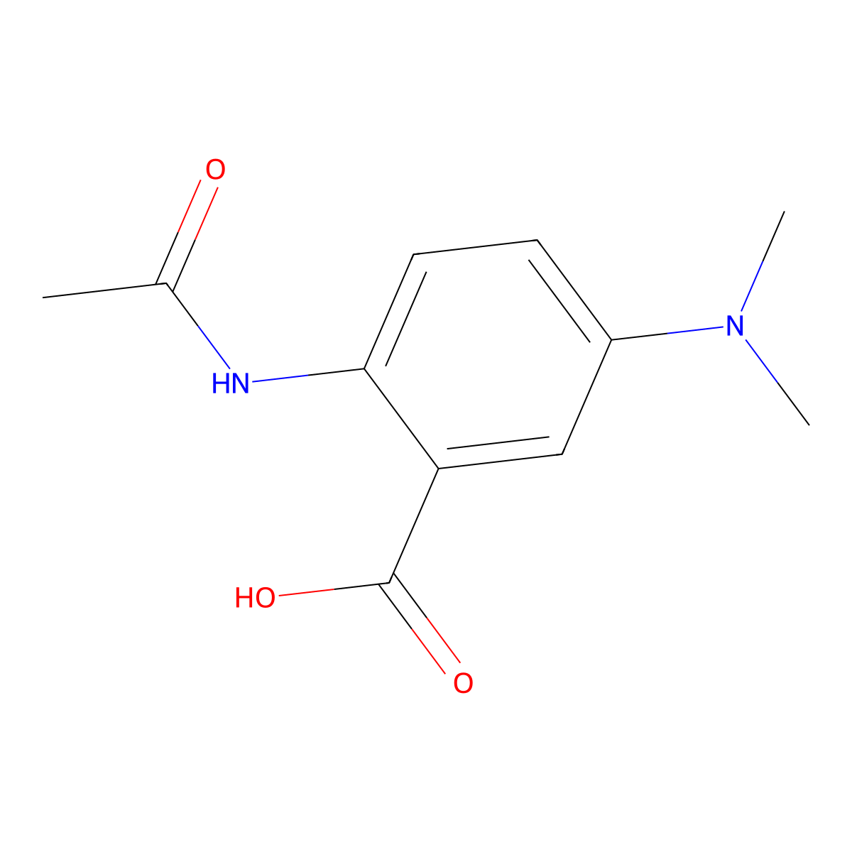 5-(Dimethylamino)-2-acetamidobenzoic acid molecular structure, CAS 2680732-57-2