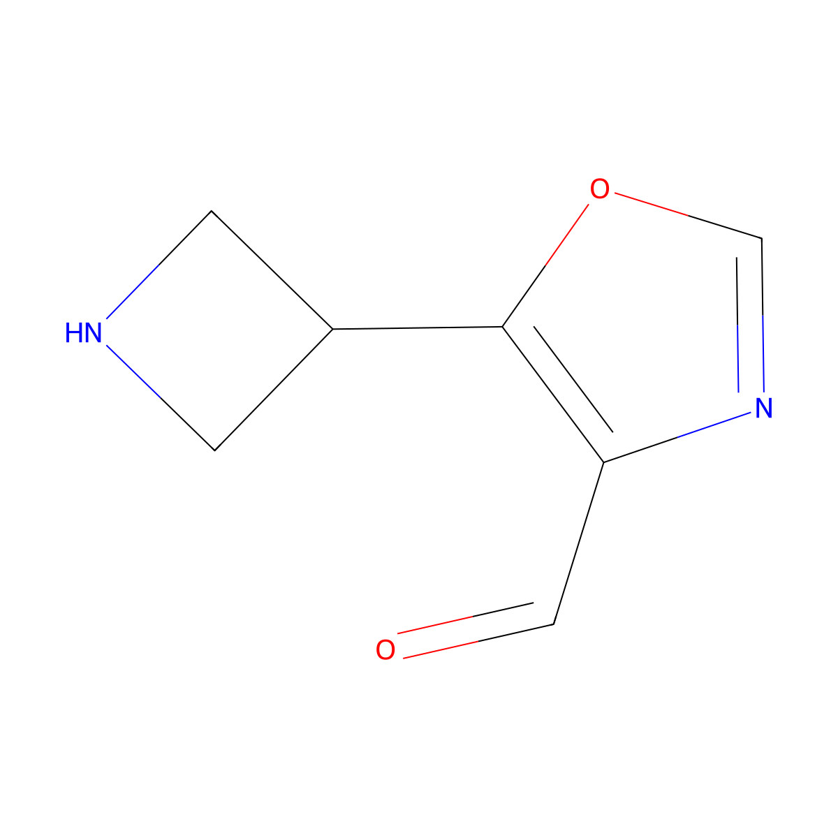 5-(Azetidin-3-yl)-1,3-oxazole-4-carbaldehyde molecular structure, CAS 2680732-61-8