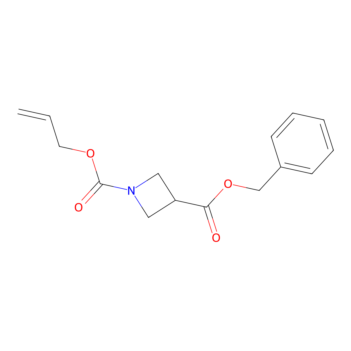3-Benzyl 1-prop-2-en-1-yl azetidine-1,3-dicarboxylate molecular structure, CAS 2680732-64-1