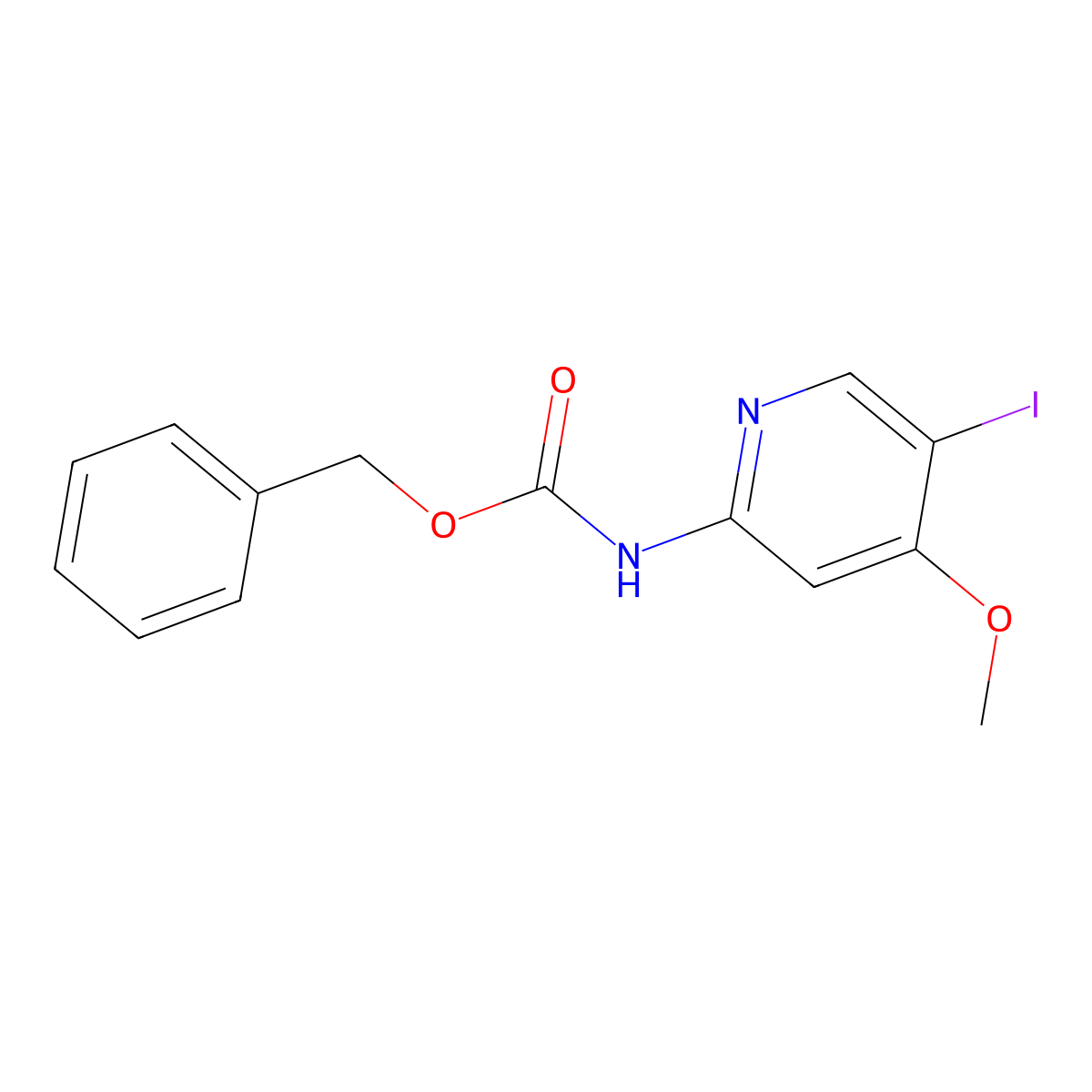 benzyl N-(5-iodo-4-methoxypyridin-2-yl)carbamate molecular structure, CAS 2680732-69-6