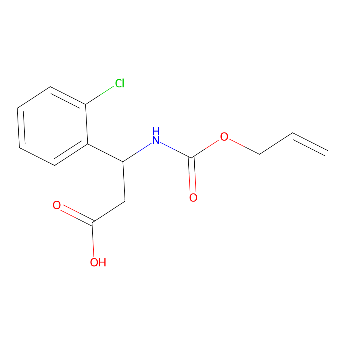 3-(2-Chlorophenyl)-3-{[(prop-2-en-1-yloxy)carbonyl]amino}propanoic acid molecular structure, CAS 2680732-73-2