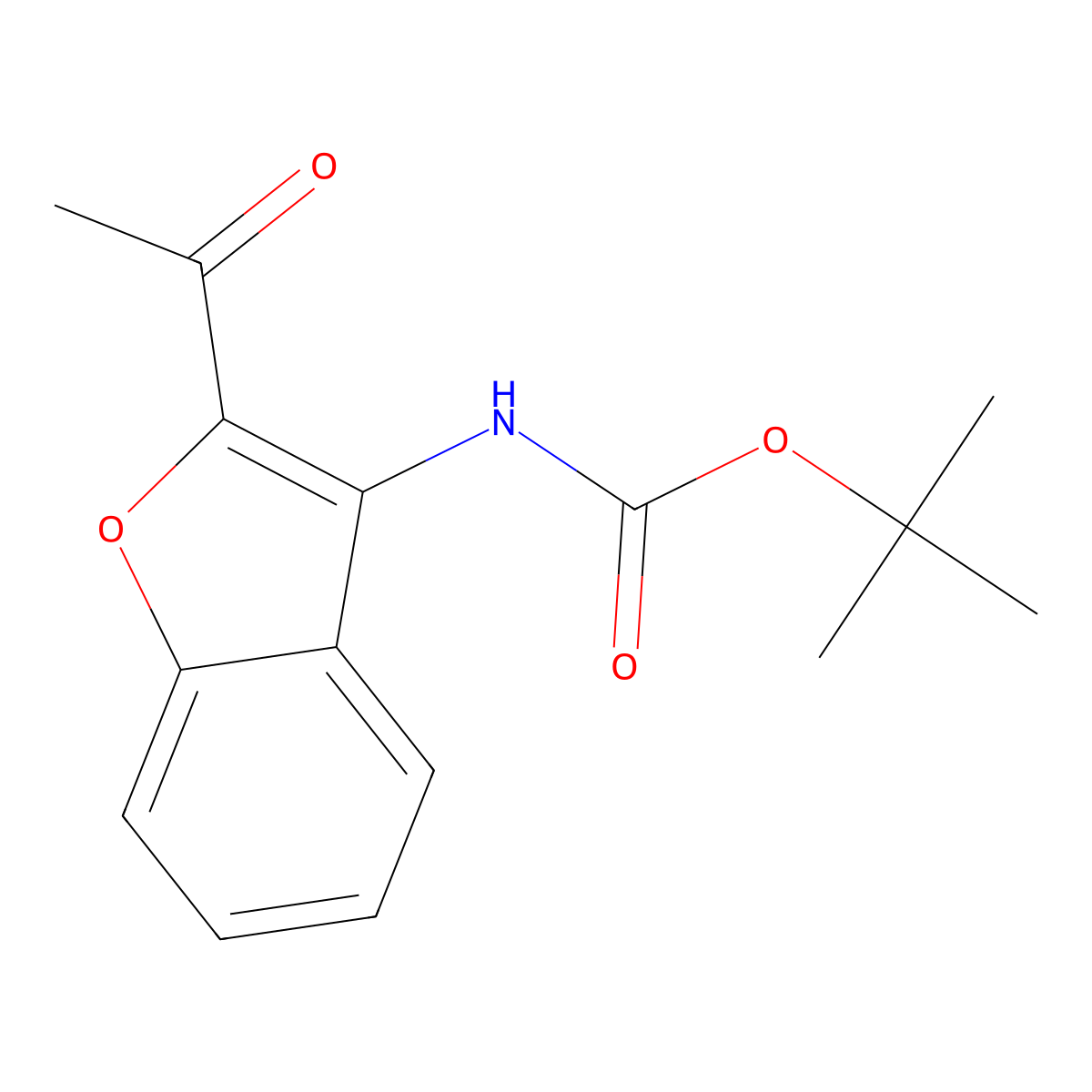 tert-butyl N-(2-acetyl-1-benzofuran-3-yl)carbamate molecular structure, CAS 2680732-74-3