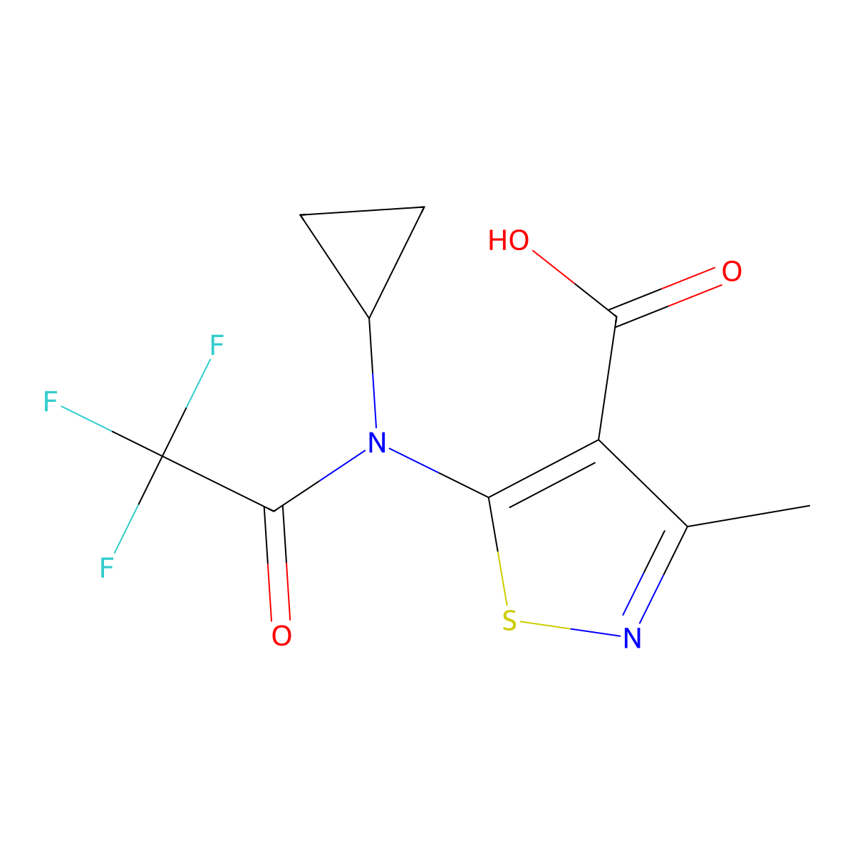 5-(N-cyclopropyl-2,2,2-trifluoroacetamido)-3-methyl-1,2-thiazole-4-carboxylic acid molecular structure, CAS 2680732-81-2