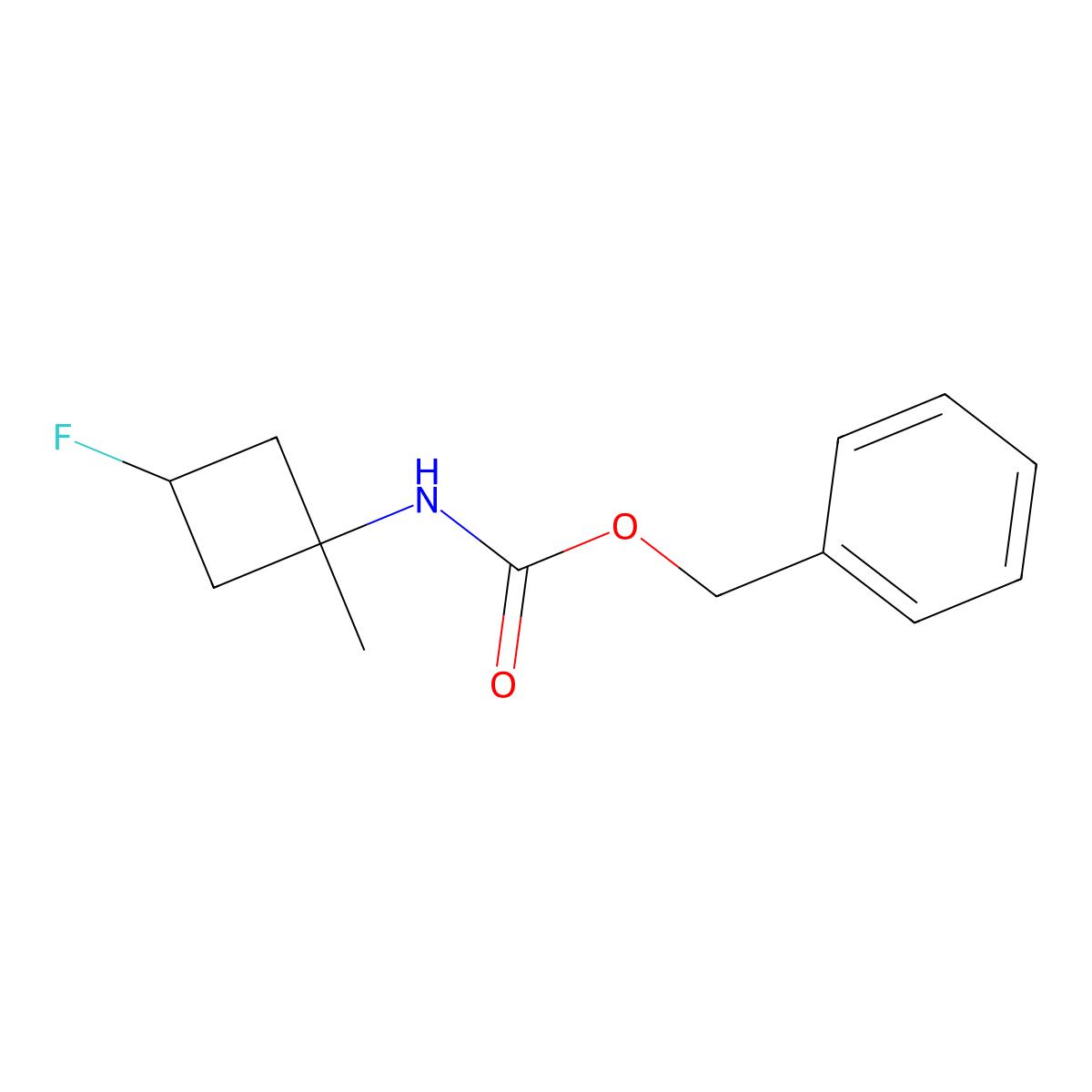 benzyl N-(3-fluoro-1-methylcyclobutyl)carbamate molecular structure, CAS 2680732-82-3