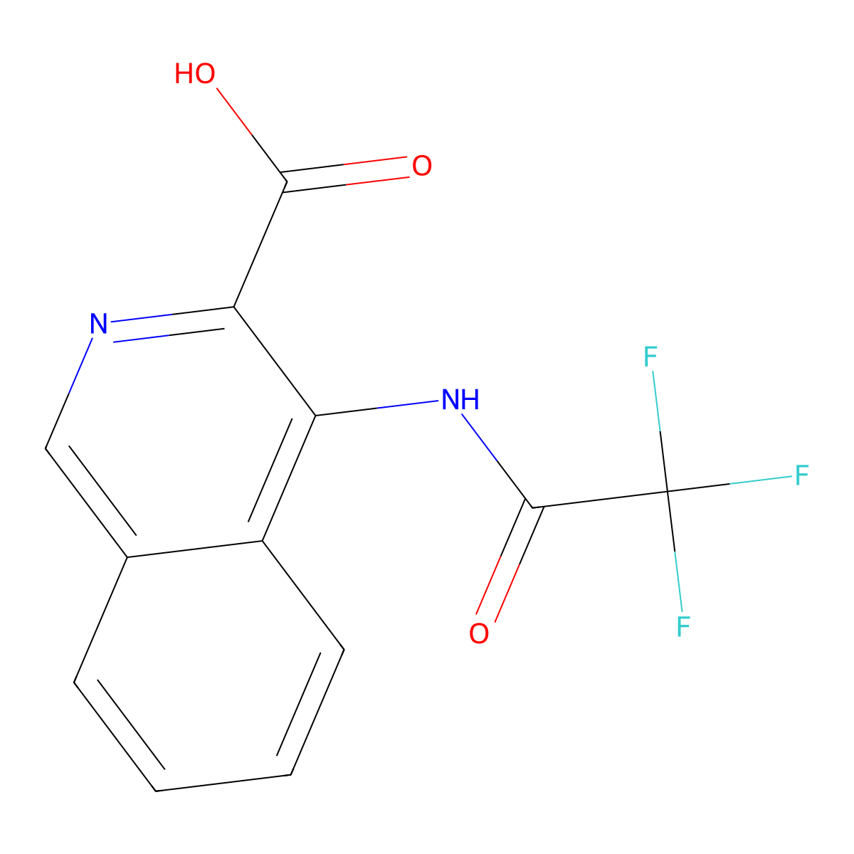 4-(2,2,2-Trifluoroacetamido)isoquinoline-3-carboxylic acid molecular structure, CAS 2680732-86-7