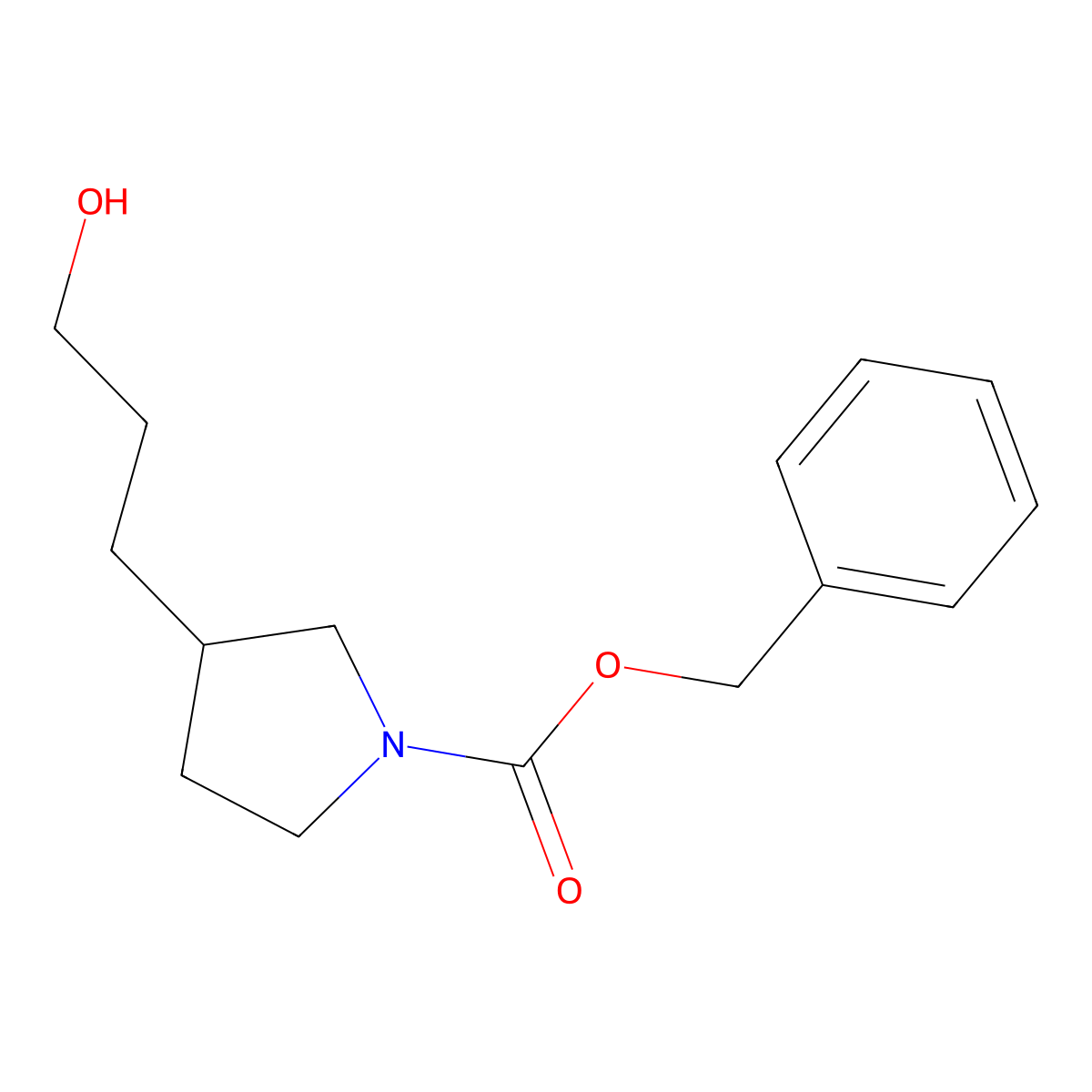 Benzyl 3-(3-hydroxypropyl)pyrrolidine-1-carboxylate molecular structure, CAS 2680732-96-9
