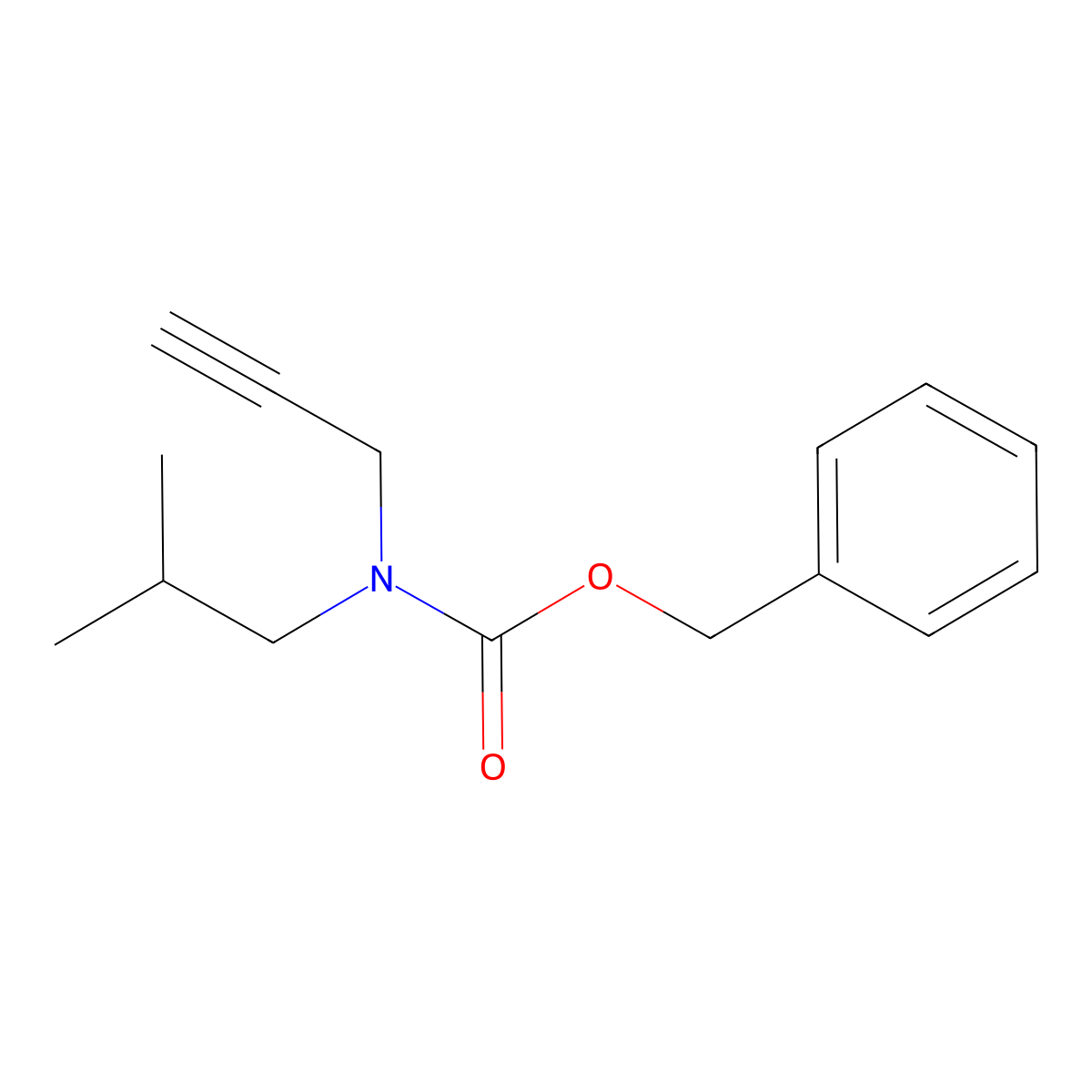 benzyl N-(2-methylpropyl)-N-(prop-2-yn-1-yl)carbamate molecular structure, CAS 2680732-98-1