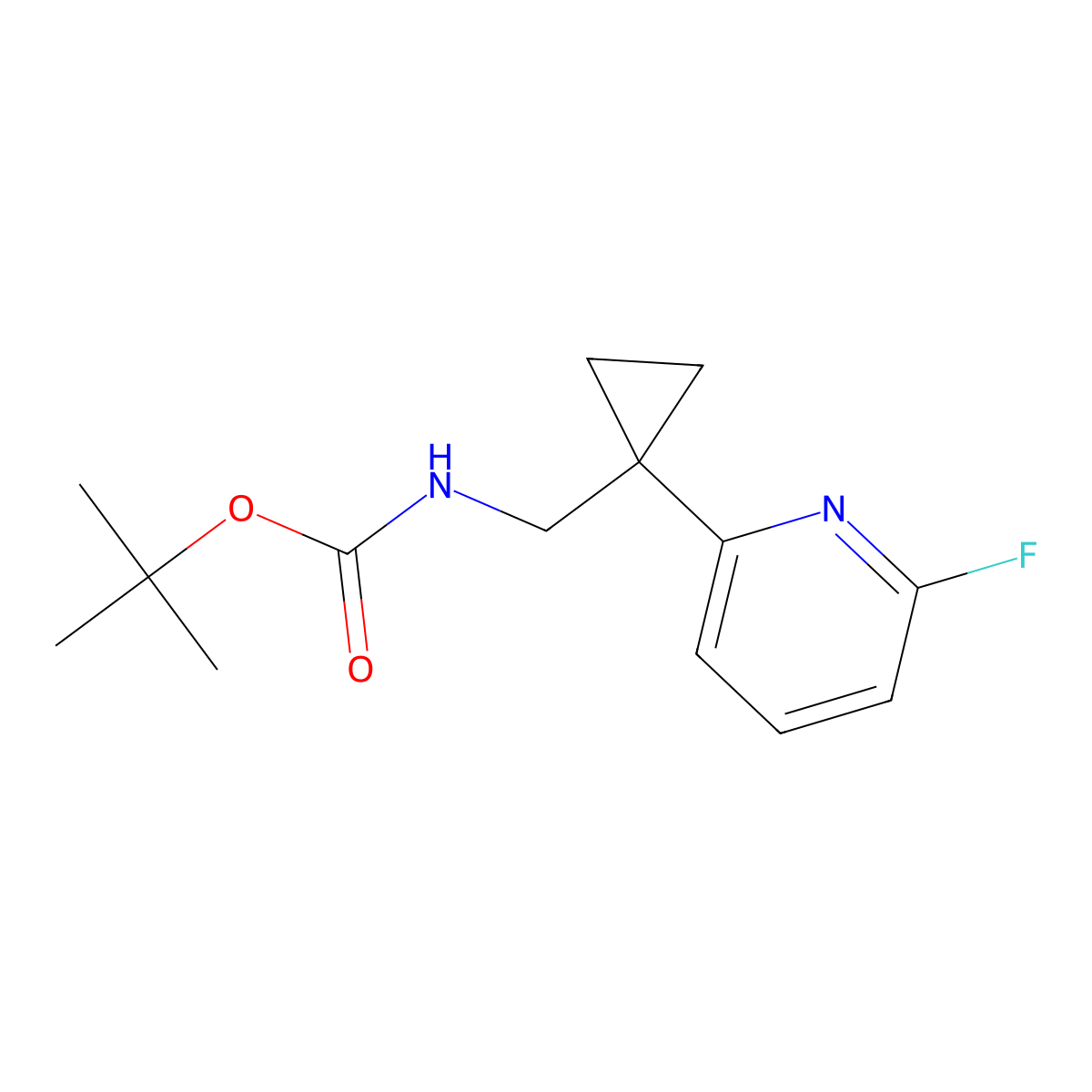 tert-butyl N-{[1-(6-fluoropyridin-2-yl)cyclopropyl]methyl}carbamate molecular structure, CAS 2680733-00-8