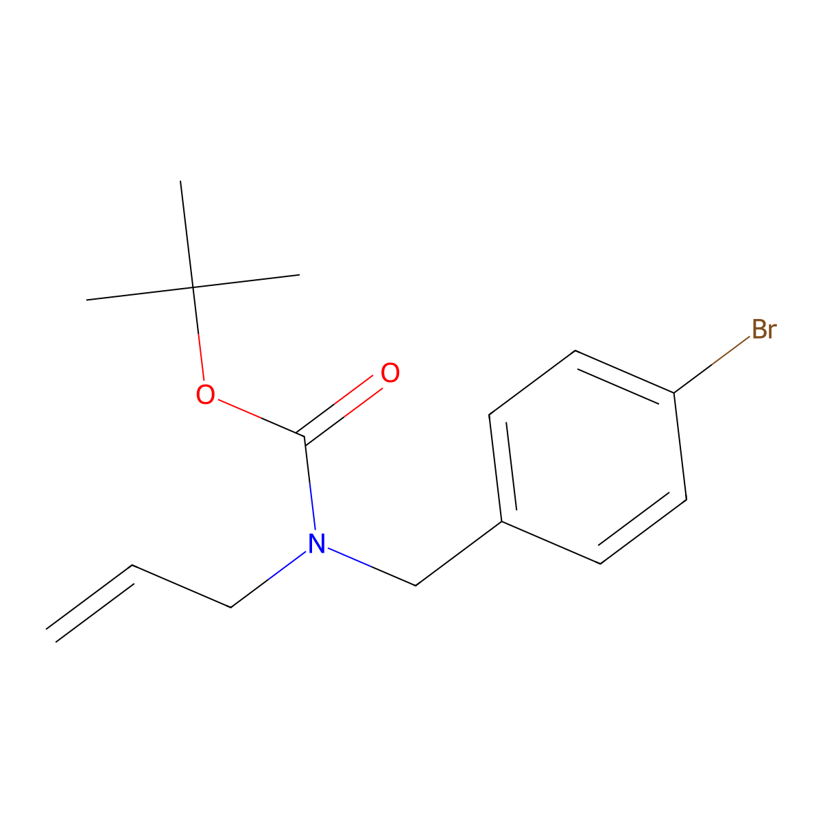 tert-butyl N-[(4-bromophenyl)methyl]-N-(prop-2-en-1-yl)carbamate molecular structure, CAS 2680733-07-5