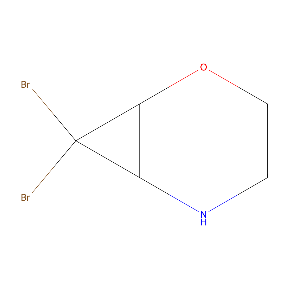 7,7-Dibromo-2-oxa-5-azabicyclo[4.1.0]heptane molecular structure, CAS 2680733-08-6