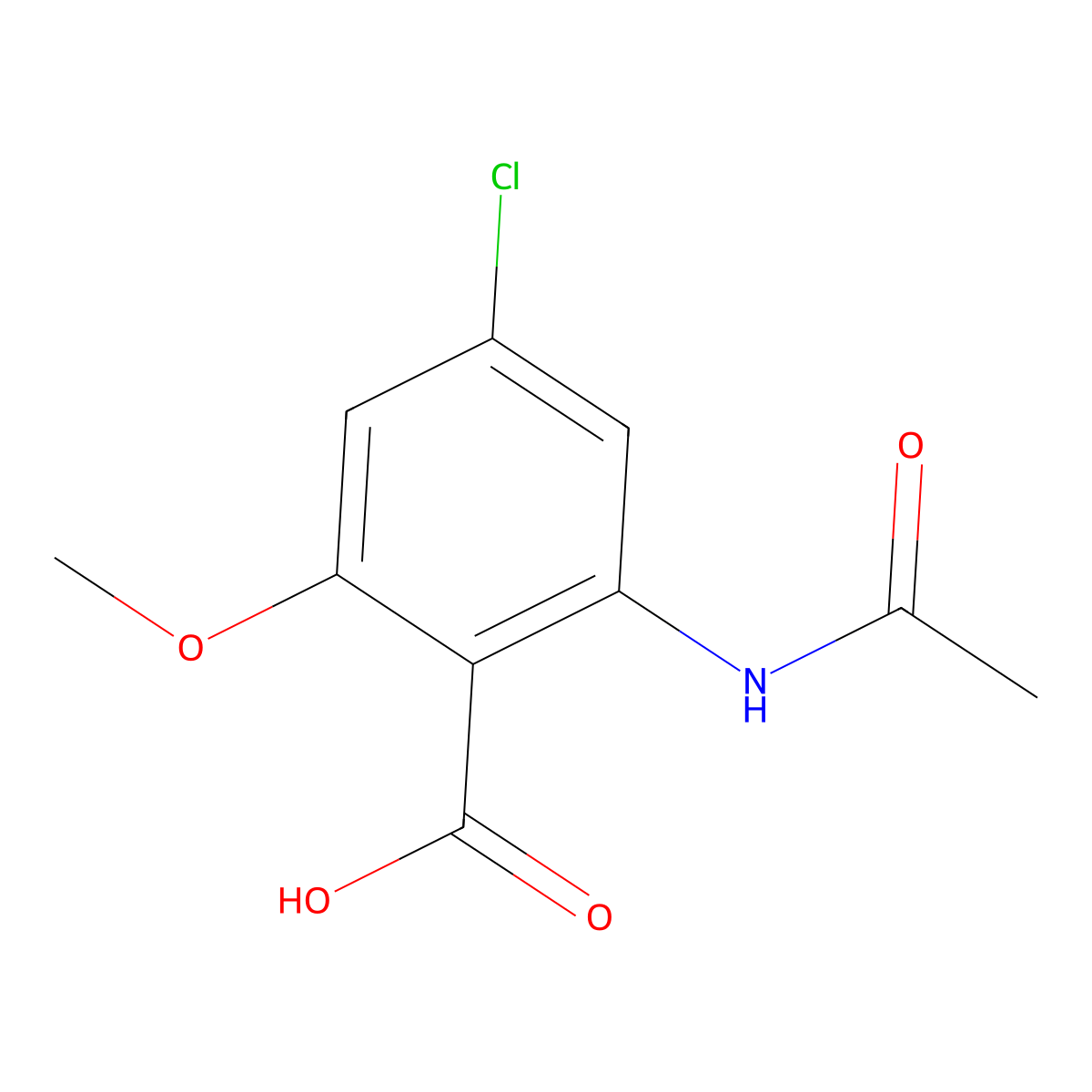 4-Chloro-2-acetamido-6-methoxybenzoic acid molecular structure, CAS 2680733-14-4