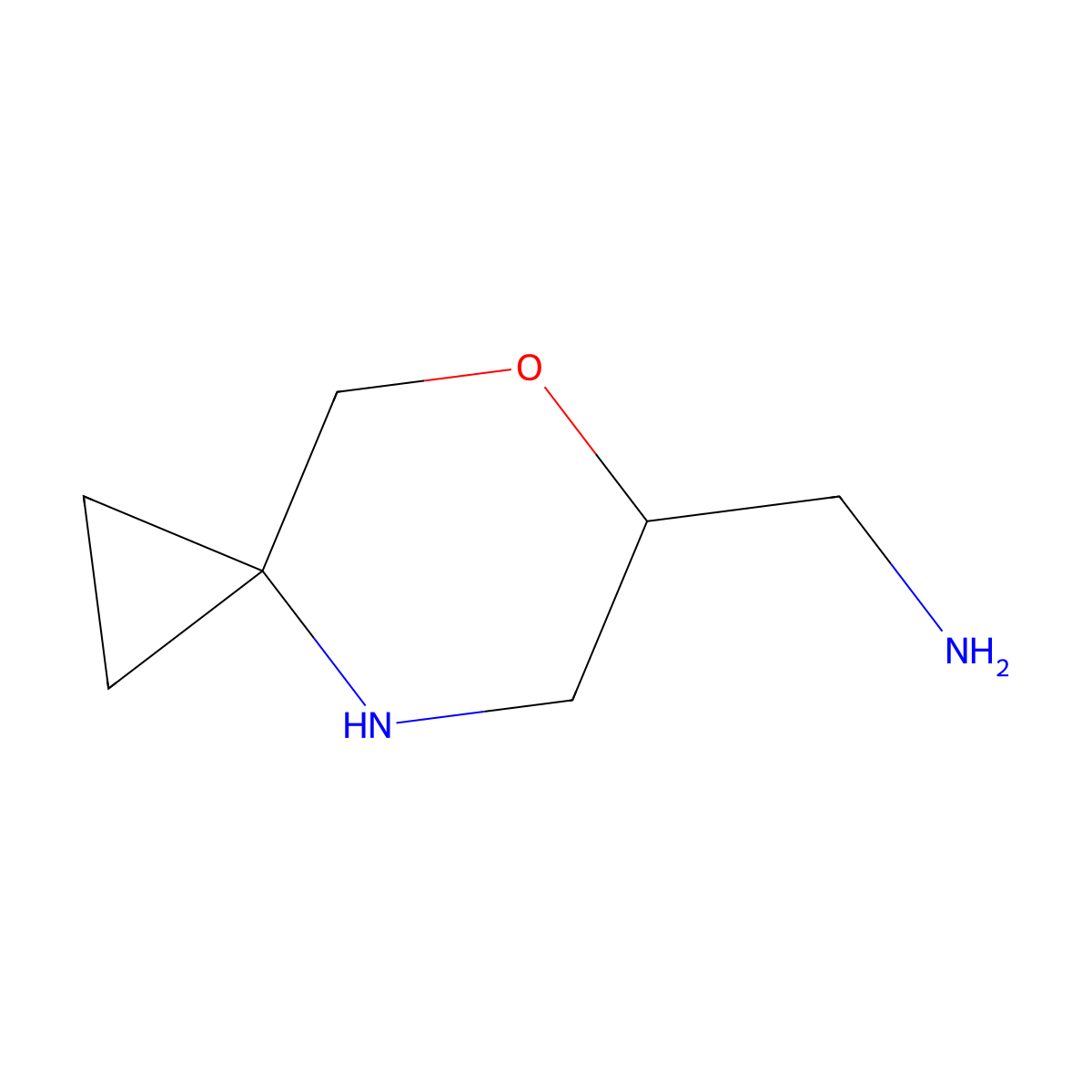 {7-Oxa-4-azaspiro[2.5]octan-6-yl}methanamine molecular structure, CAS 2680733-15-5