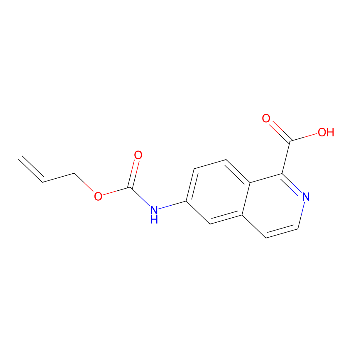 6-{[(Prop-2-en-1-yloxy)carbonyl]amino}isoquinoline-1-carboxylic acid molecular structure, CAS 2680733-24-6