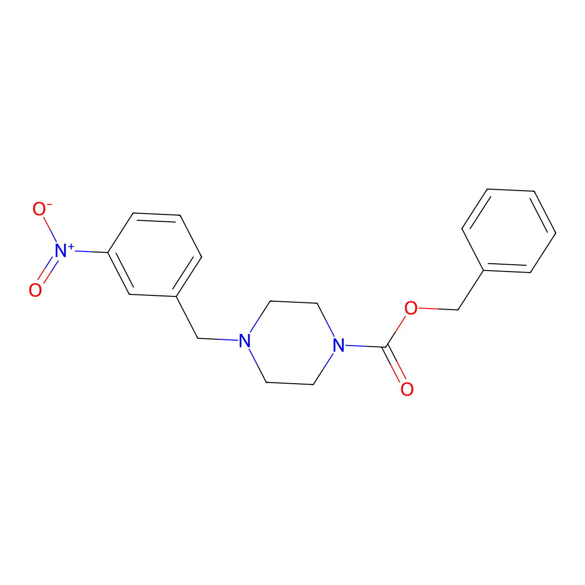 Benzyl 4-[(3-nitrophenyl)methyl]piperazine-1-carboxylate molecular structure, CAS 2680733-32-6