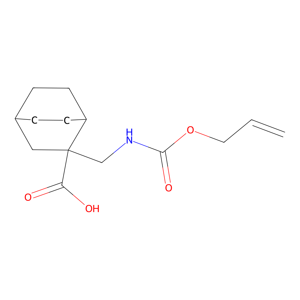 2-({[(Prop-2-en-1-yloxy)carbonyl]amino}methyl)bicyclo[2.2.2]octane-2-carboxylic acid molecular structure, CAS 2680733-37-1