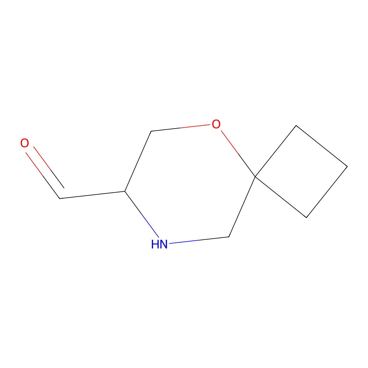 5-Oxa-8-azaspiro[3.5]nonane-7-carbaldehyde molecular structure, CAS 2680733-42-8