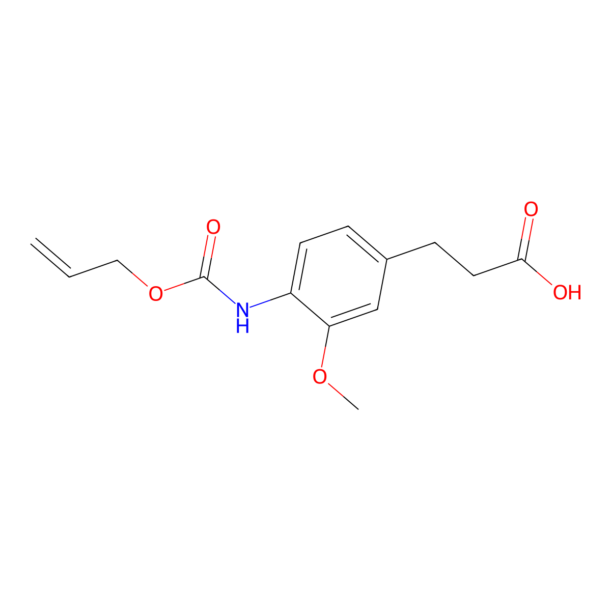 3-(3-Methoxy-4-{[(prop-2-en-1-yloxy)carbonyl]amino}phenyl)propanoic acid molecular structure, CAS 2680733-54-2