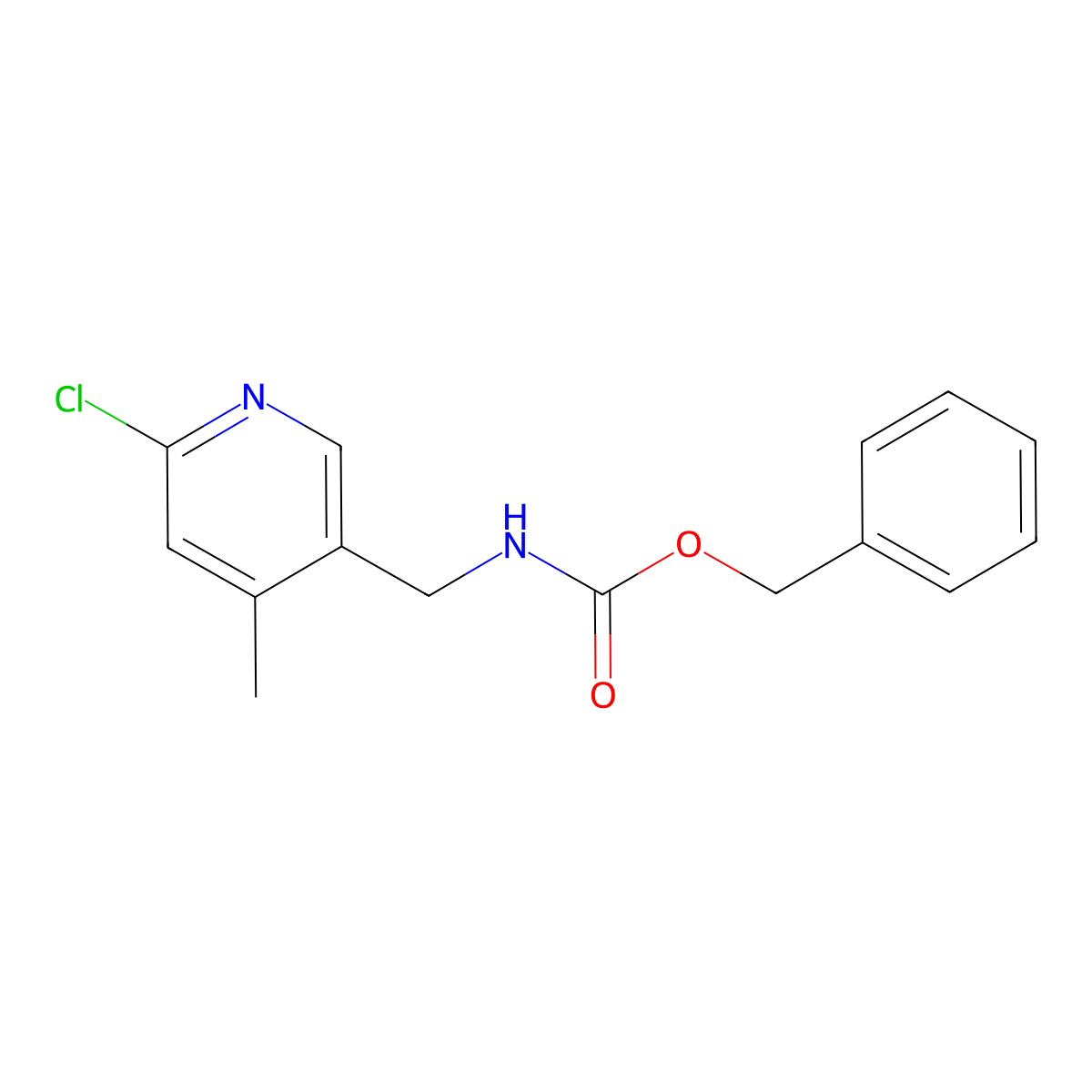 benzyl N-[(6-chloro-4-methylpyridin-3-yl)methyl]carbamate molecular structure, CAS 2680733-55-3