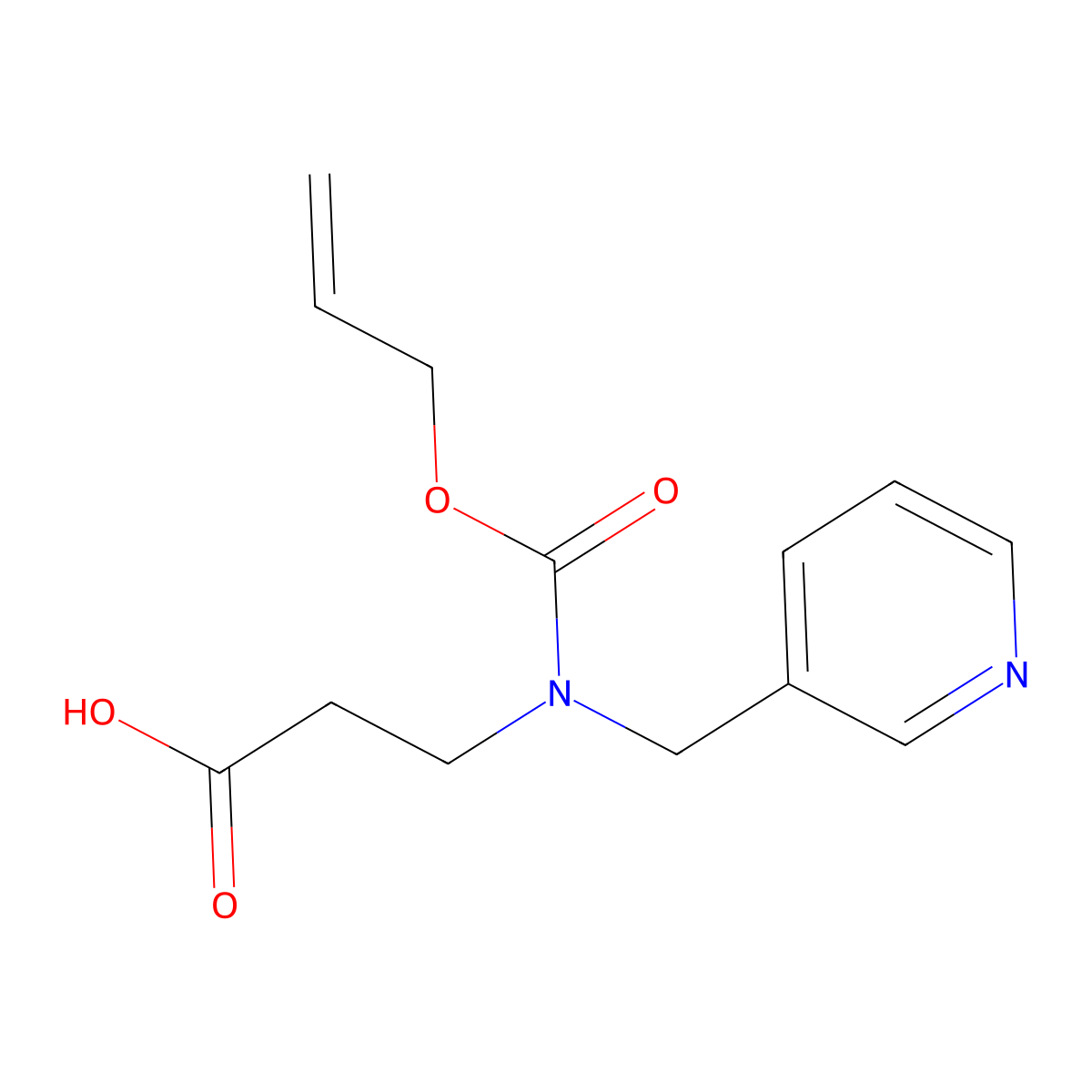 3-{[(Prop-2-en-1-yloxy)carbonyl][(pyridin-3-yl)methyl]amino}propanoic acid molecular structure, CAS 2680733-69-9