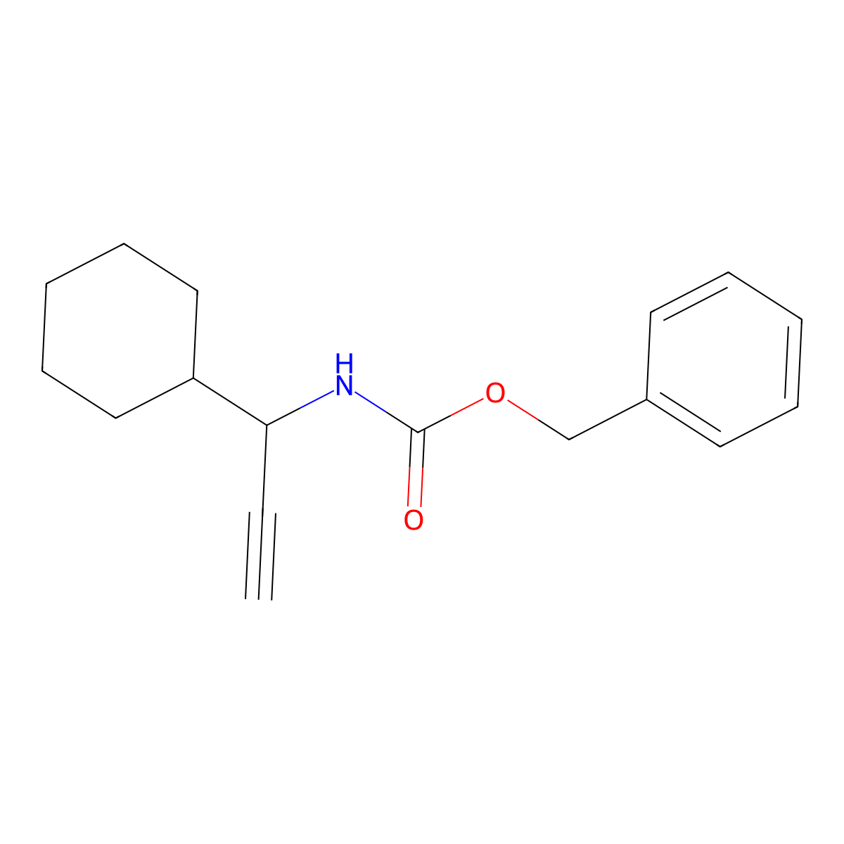 benzyl N-(1-cyclohexylprop-2-yn-1-yl)carbamate molecular structure, CAS 2680733-71-3