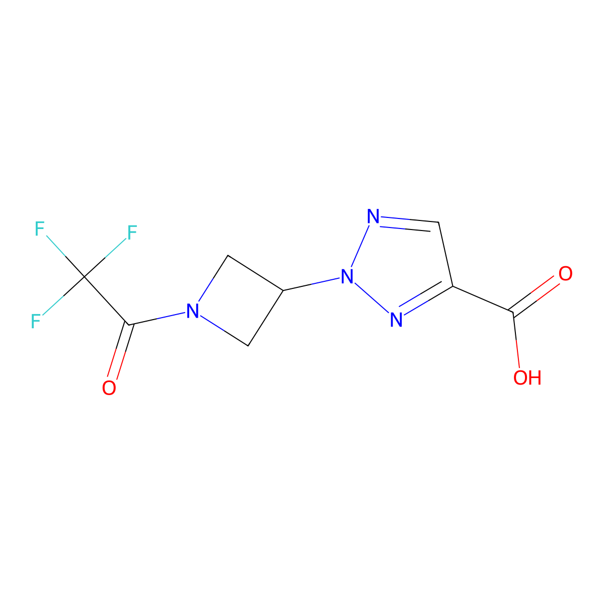 2-[1-(2,2,2-trifluoroacetyl)azetidin-3-yl]-2H-1,2,3-triazole-4-carboxylic acid molecular structure, CAS 2680733-81-5