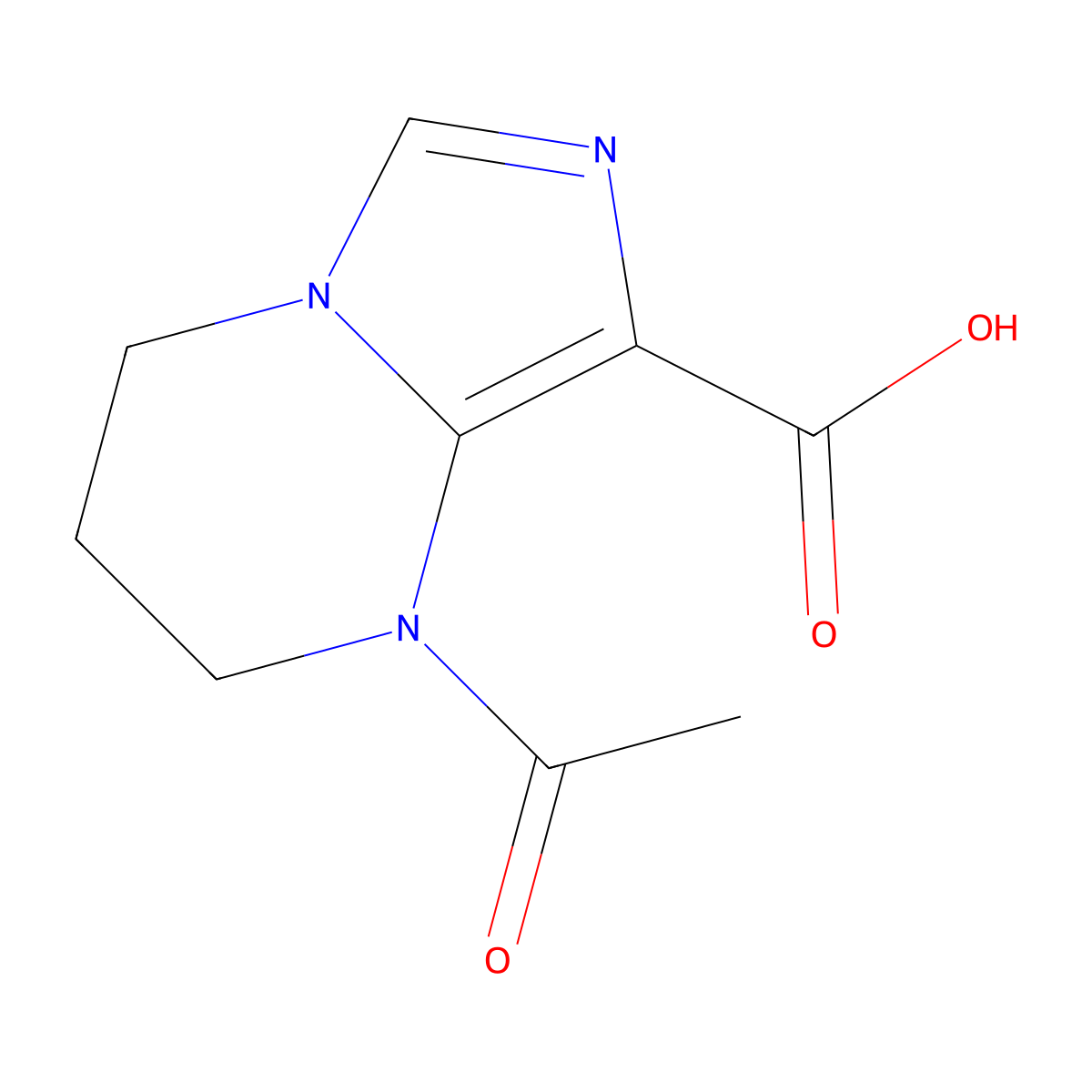 1-acetyl-1H,2H,3H,4H-imidazo[1,5-a]pyrimidine-8-carboxylic acid molecular structure, CAS 2680733-92-8