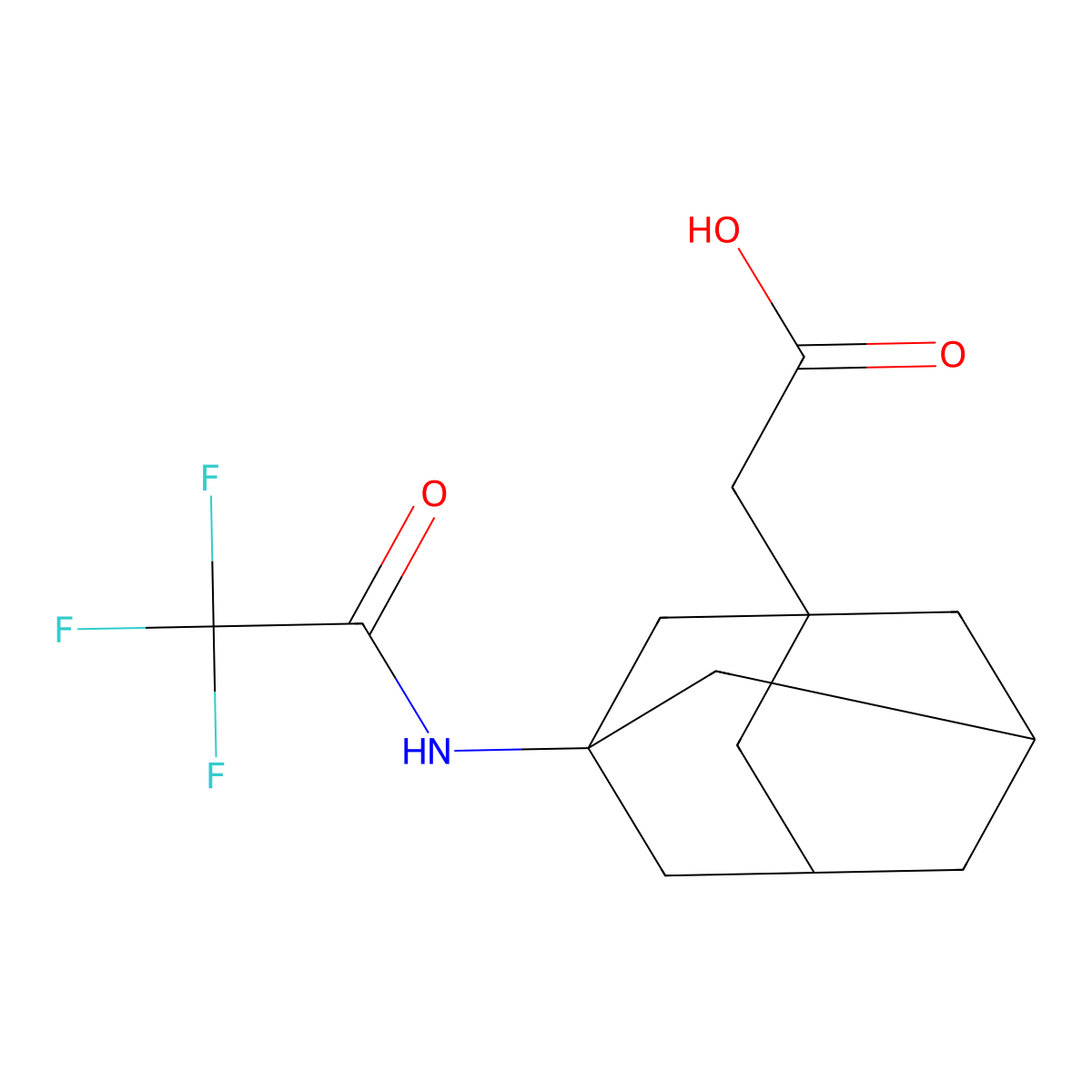 2-[3-(2,2,2-Trifluoroacetamido)adamantan-1-yl]acetic acid molecular structure, CAS 2680733-95-1