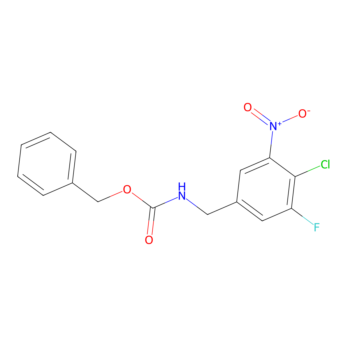 benzyl N-[(4-chloro-3-fluoro-5-nitrophenyl)methyl]carbamate molecular structure, CAS 2680733-98-4