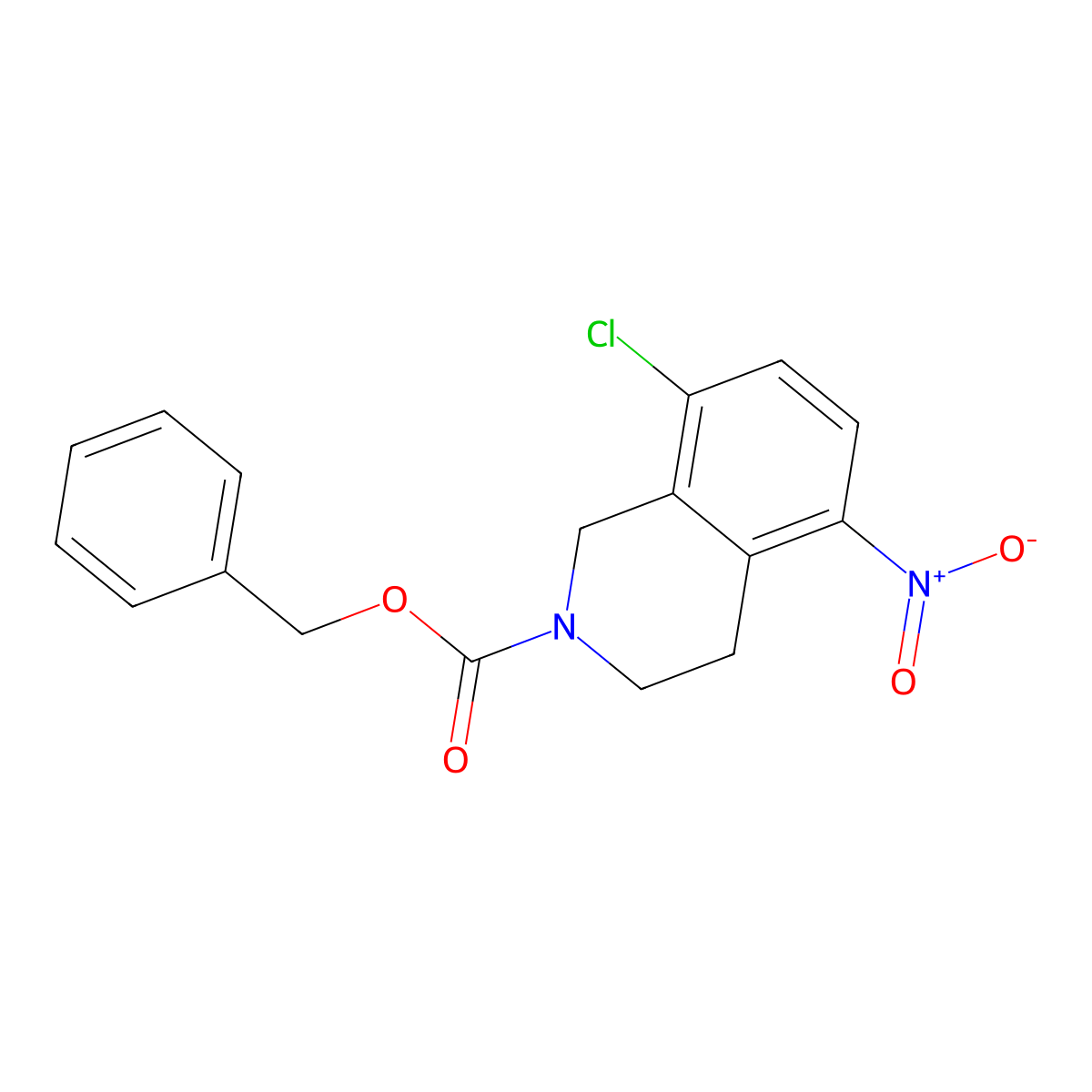 Benzyl 8-chloro-5-nitro-1,2,3,4-tetrahydroisoquinoline-2-carboxylate molecular structure, CAS 2680734-09-0