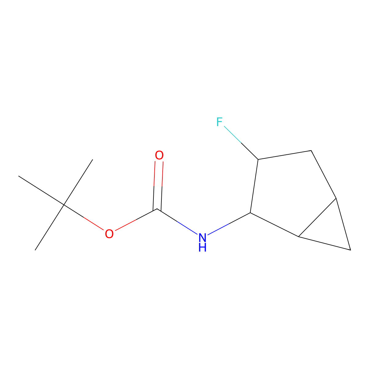 tert-butyl N-{3-fluorobicyclo[3.1.0]hexan-2-yl}carbamate molecular structure, CAS 2680734-17-0
