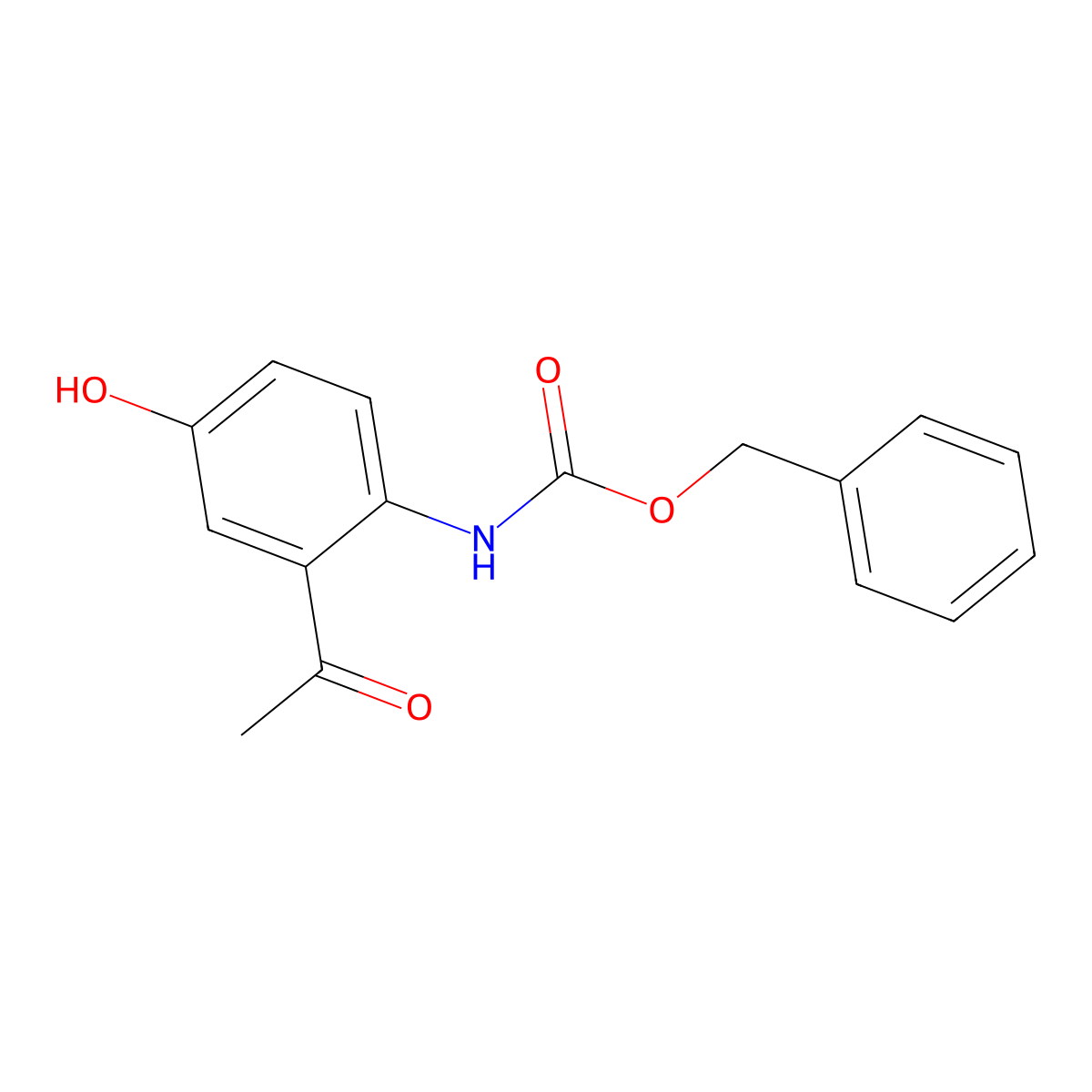 benzyl N-(2-acetyl-4-hydroxyphenyl)carbamate molecular structure, CAS 2680734-23-8